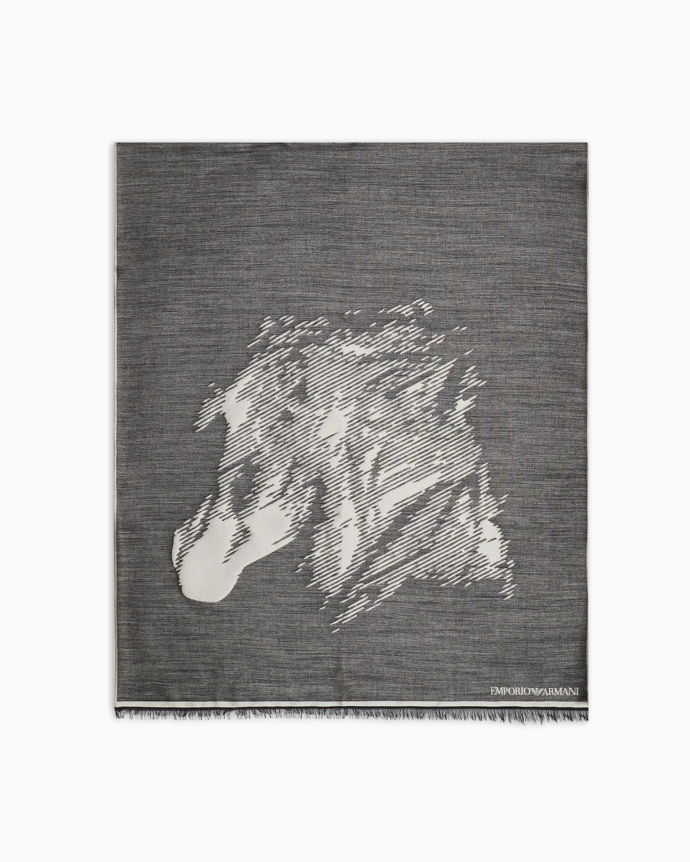 Horse design jacquard modal-blend stole Slide 0