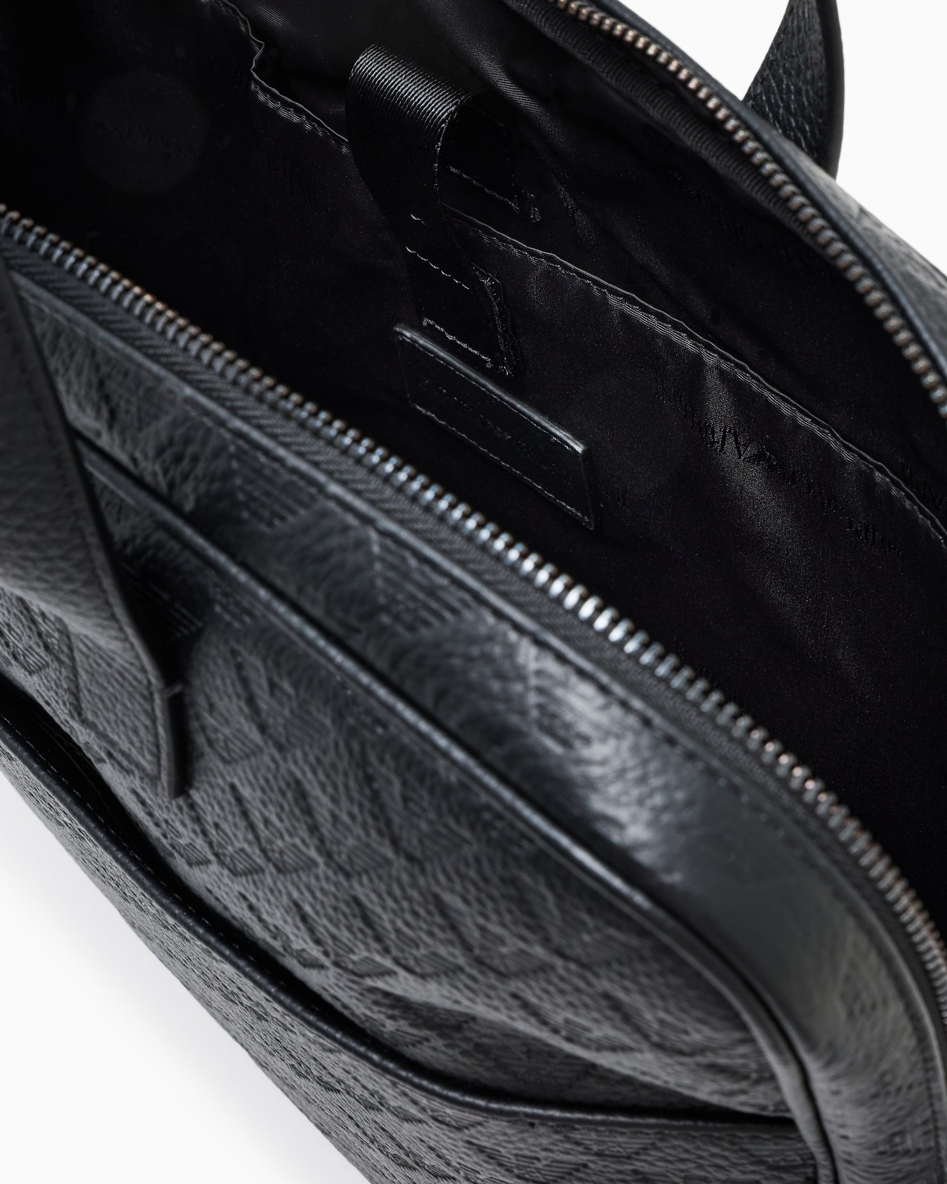 Business bag in leather with all-over embossed eagle Slide 3