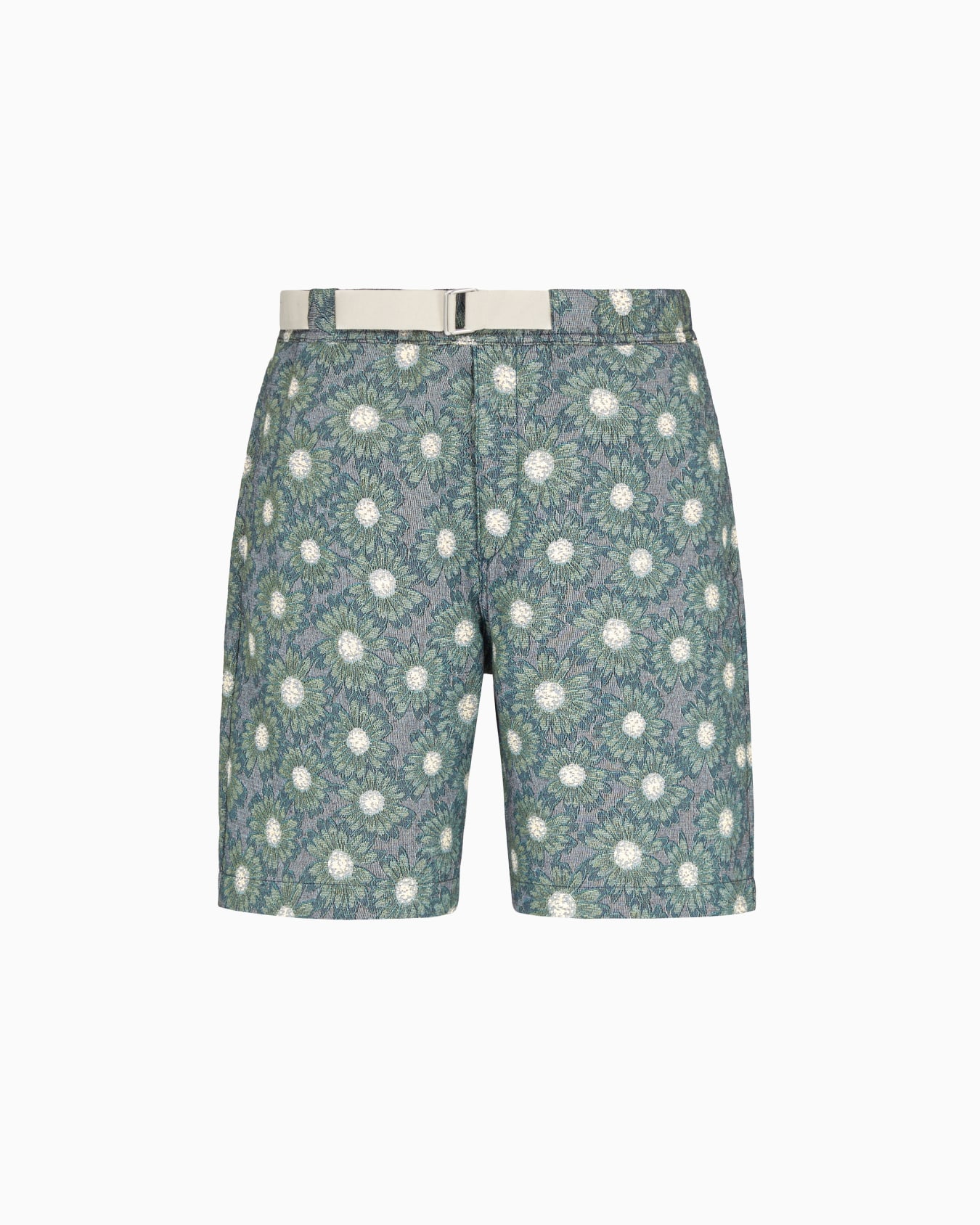 Bermuda shorts in jacquard with all-over daisies from the ASV Peace capsule collection Slide 0