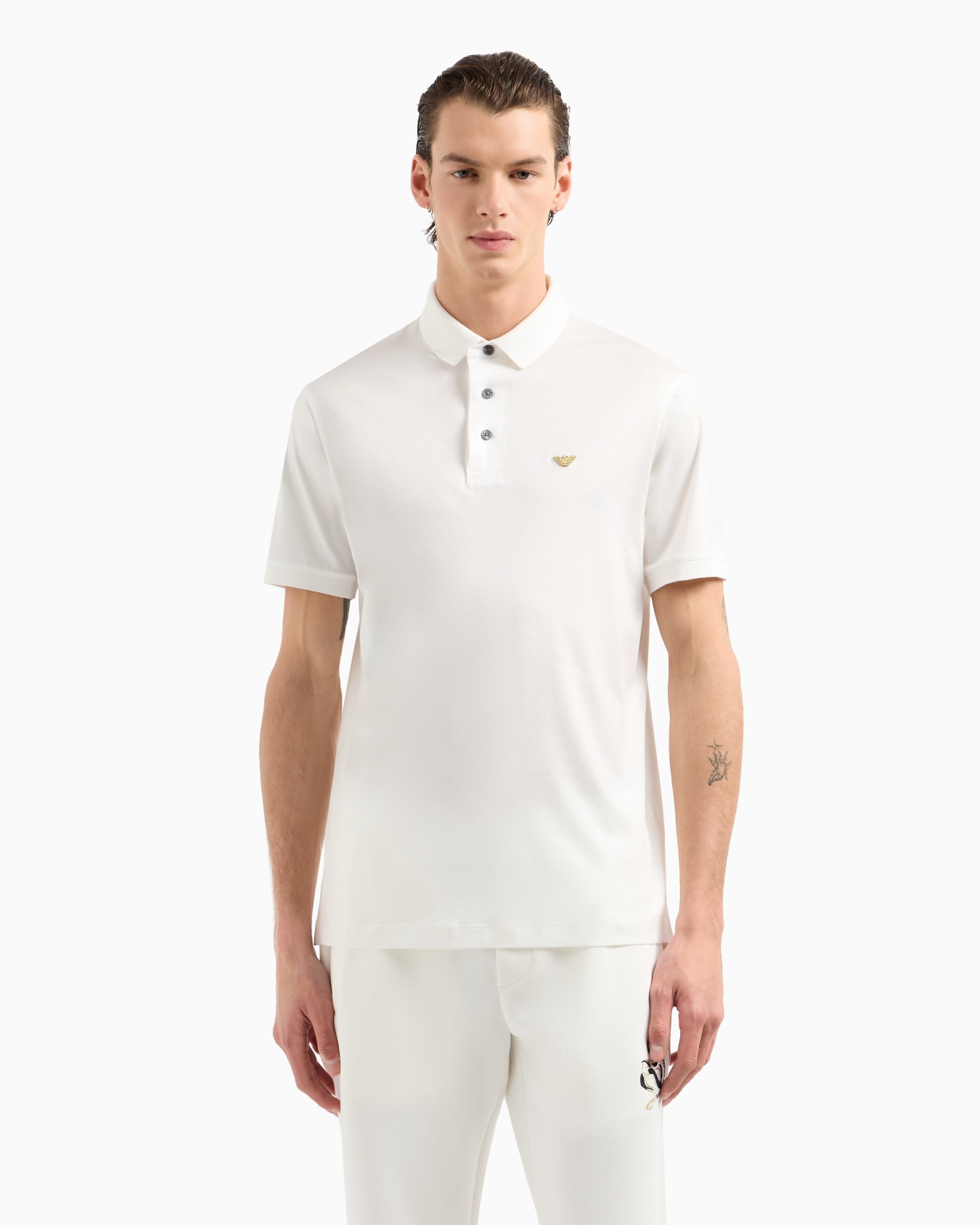 ASV Lyocell blend jersey polo shirt with embroidery Slide 3