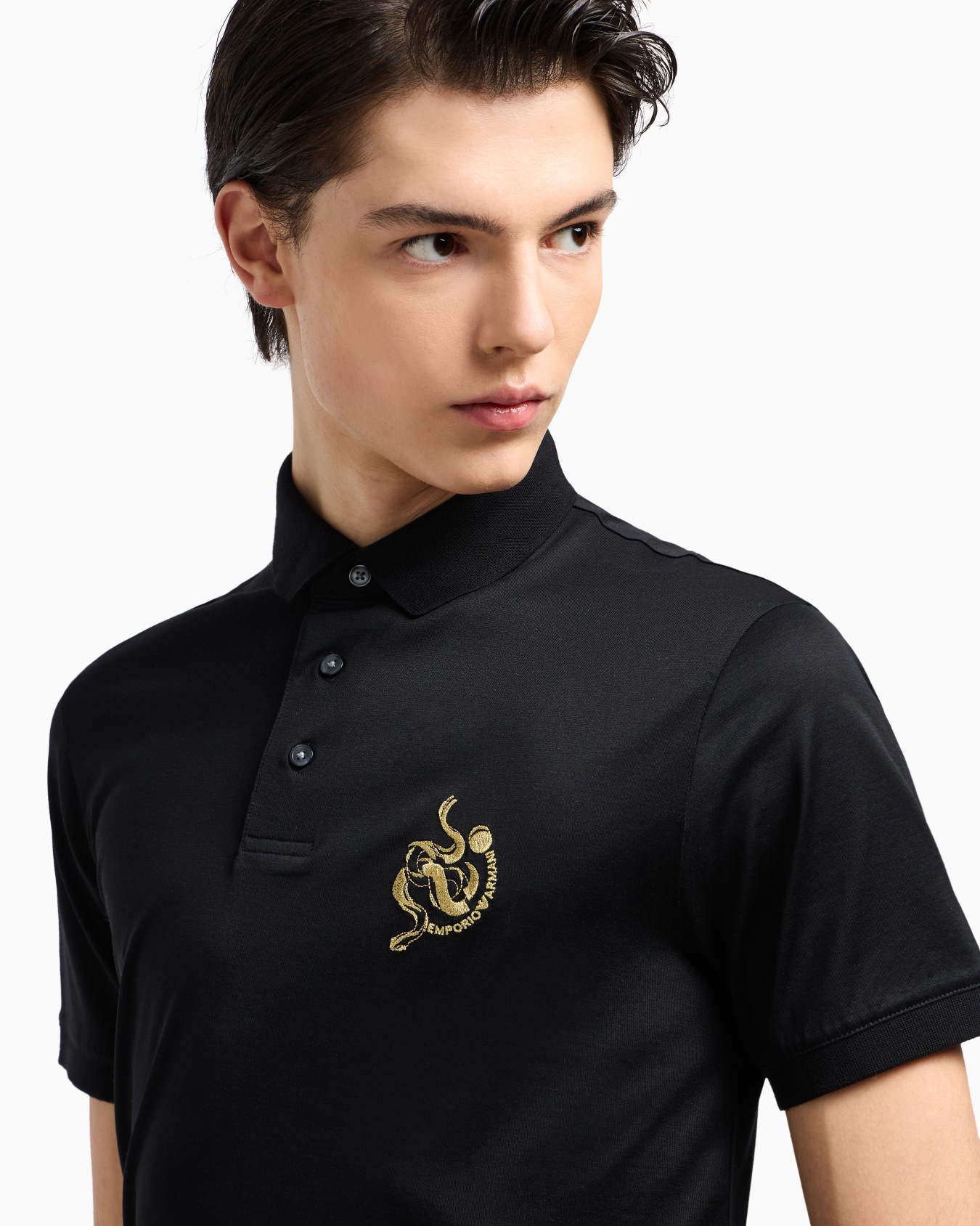 Polo en jersey mélange lyocell avec broderie ASV Diapositive 5