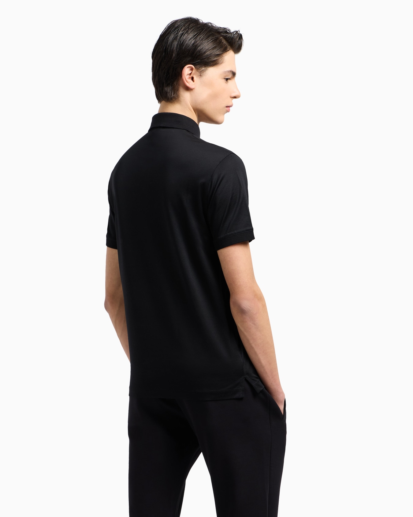 Polo en jersey mélange lyocell avec broderie ASV Diapositive 3
