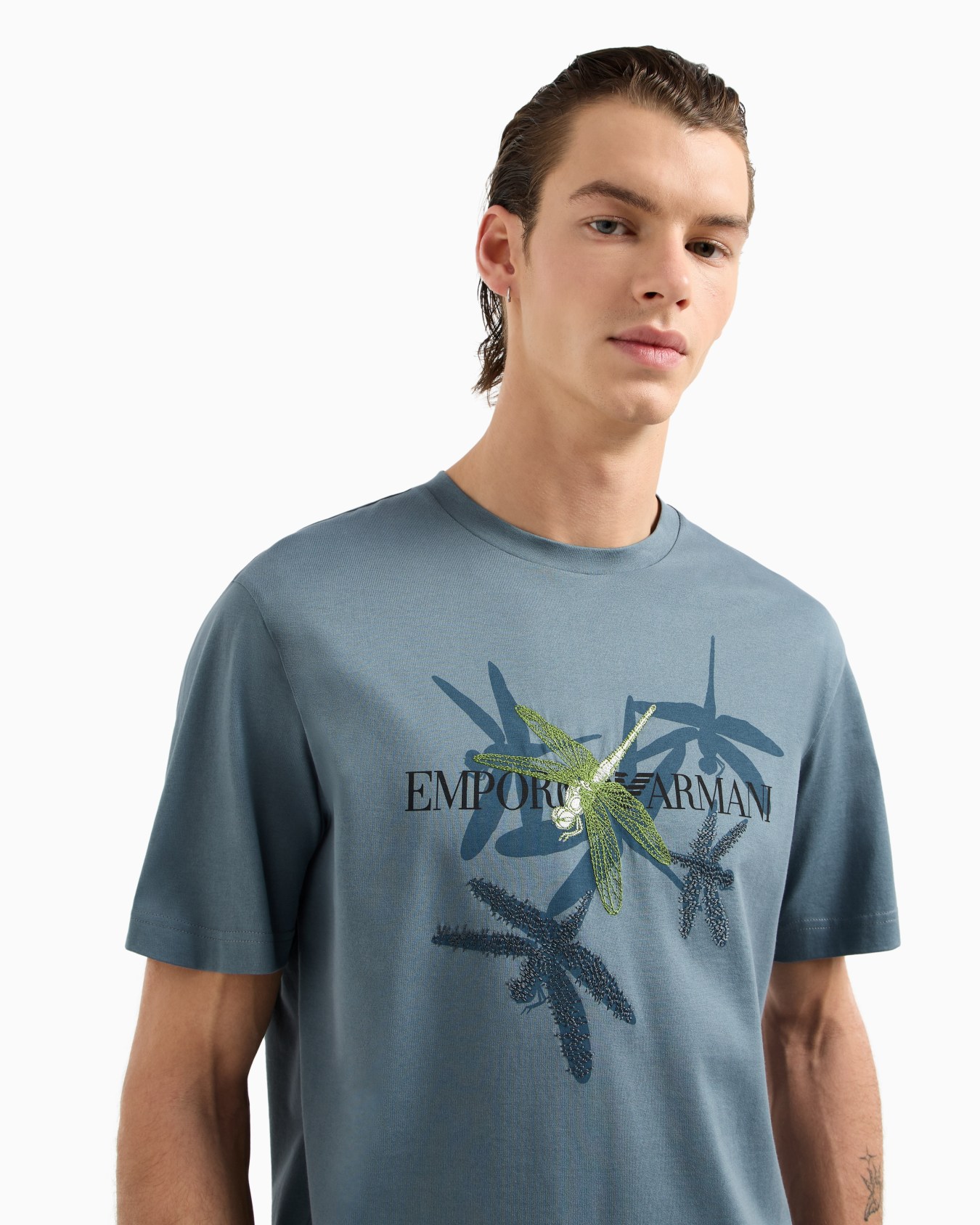 ASV Jersey T-shirt with dragonfly print and embroidery Slide 4