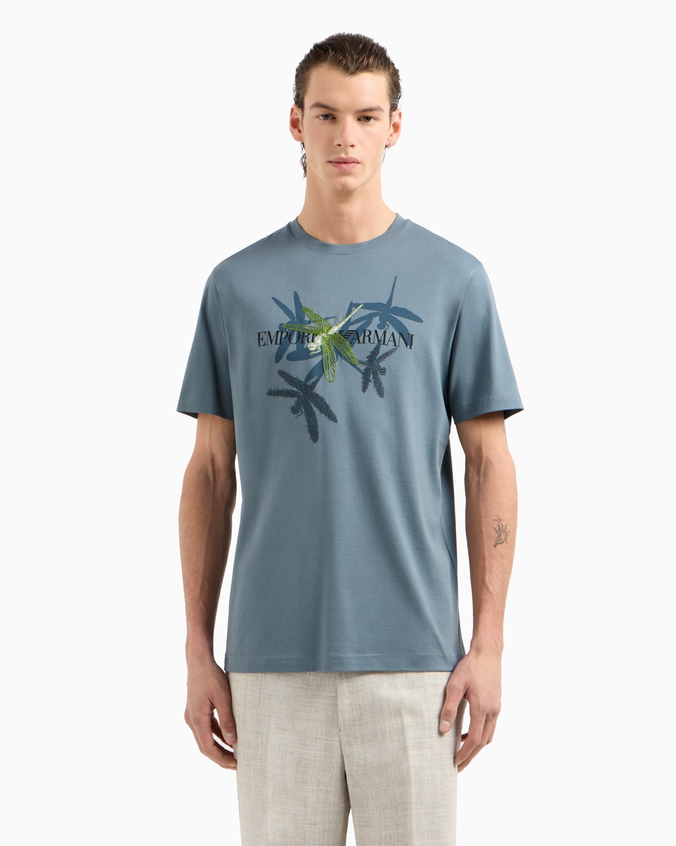 ASV Jersey T-shirt with dragonfly print and embroidery Slide 3