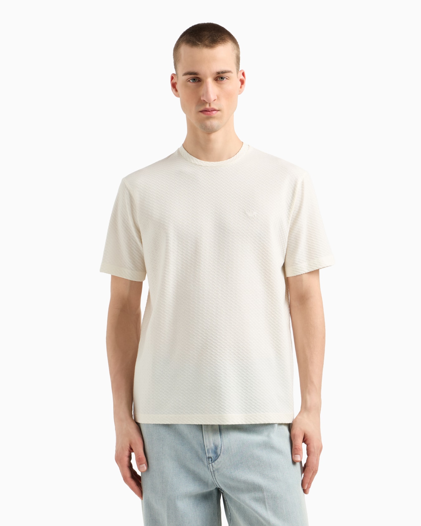 T-shirt in jersey jacquard a rilievo effetto 3D ASV Slide 3