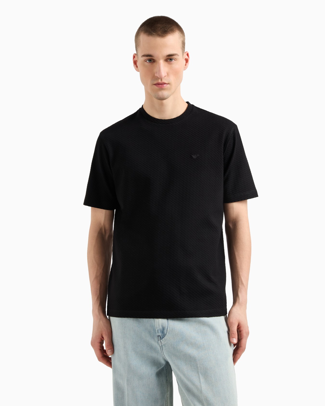 ASV 3D-effect embossed jacquard jersey T-shirt Slide 3