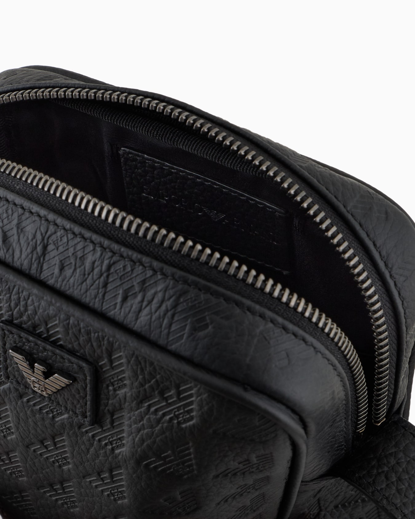 Trousse à accessoires en cuir avec aigle embossé all over Diapositive 3