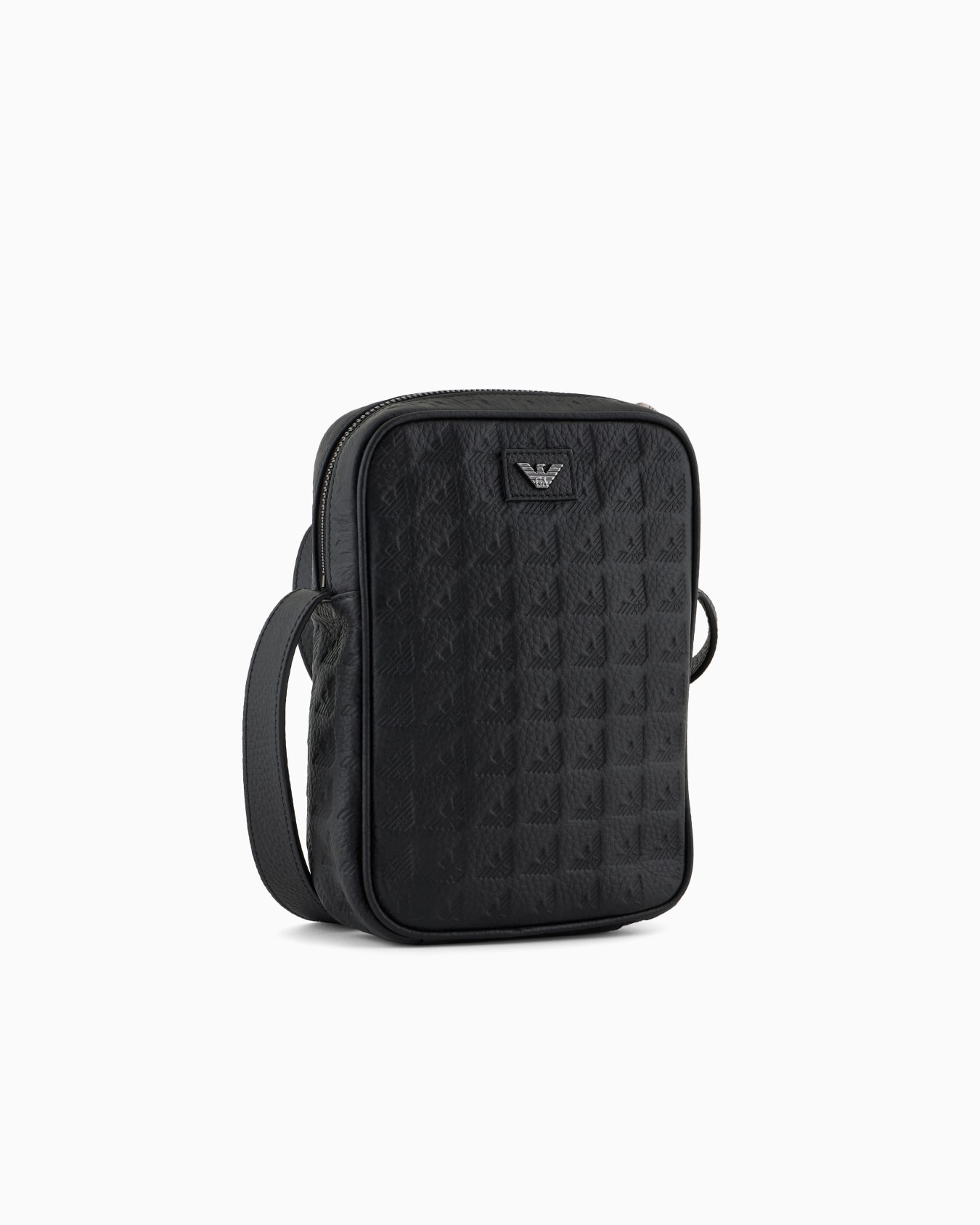 Trousse à accessoires en cuir avec aigle embossé all over Diapositive 1