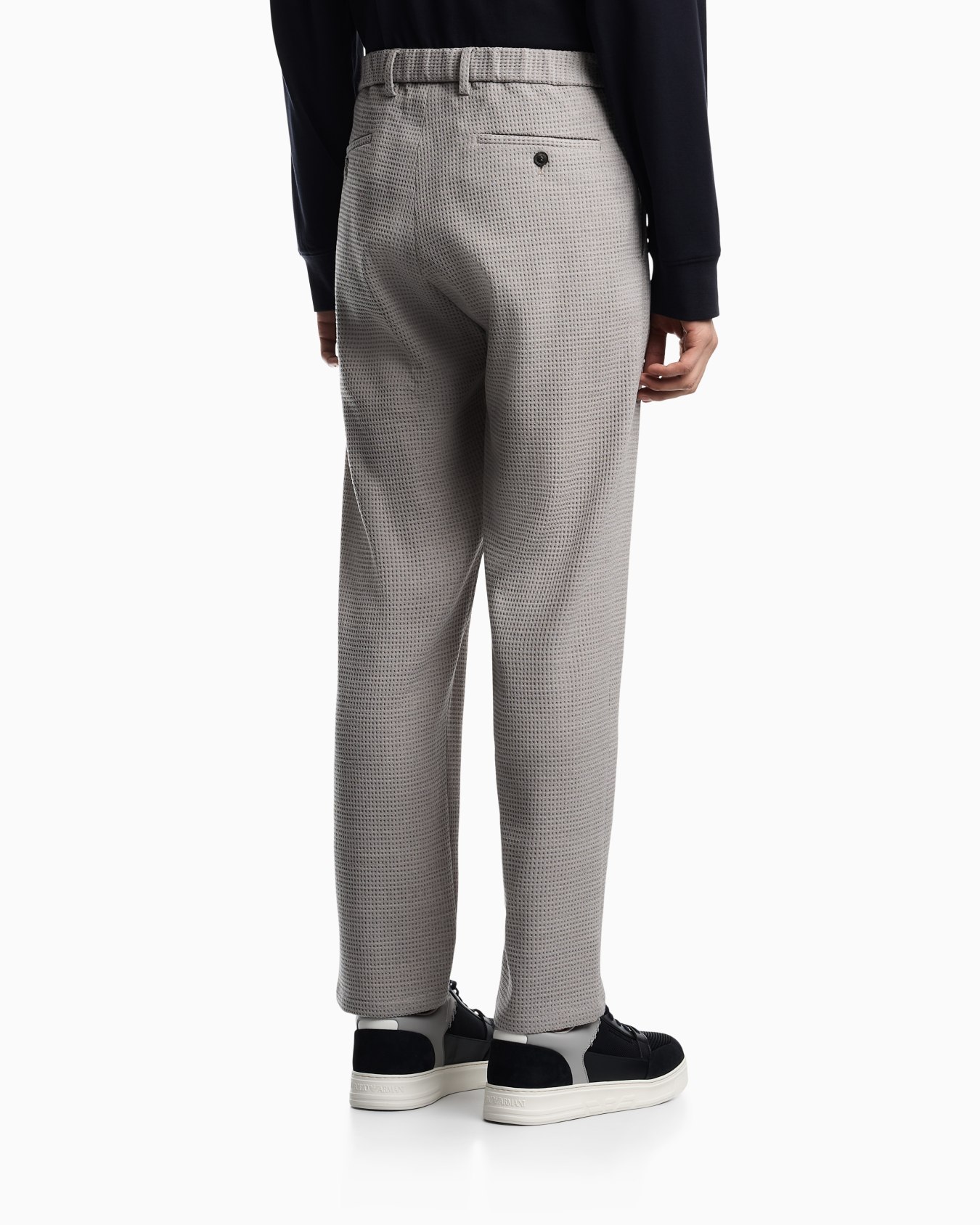 3D waffle-effect wool-jersey trousers Slide 5