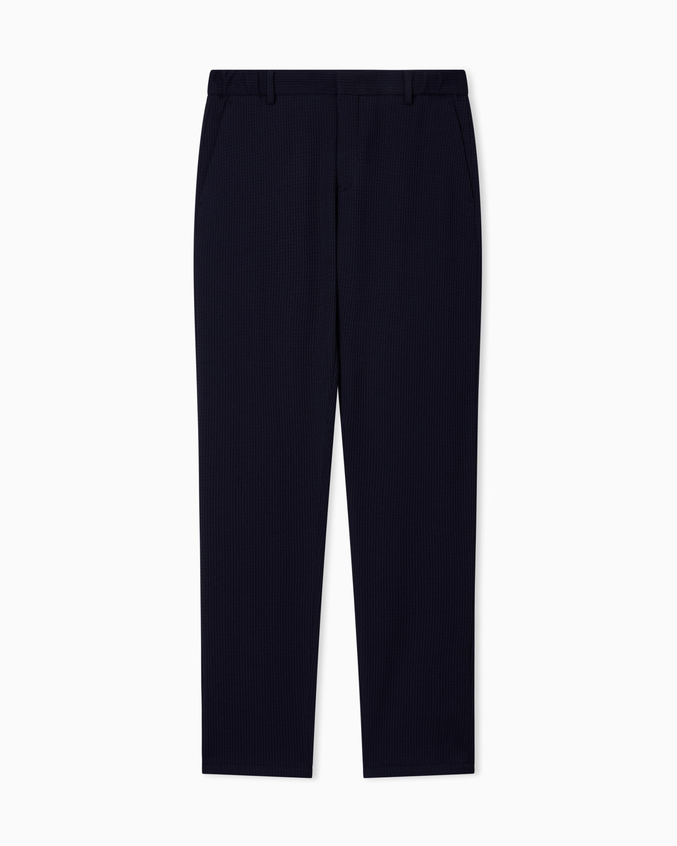 3D waffle effect wool jersey trousers Diapositiva 0