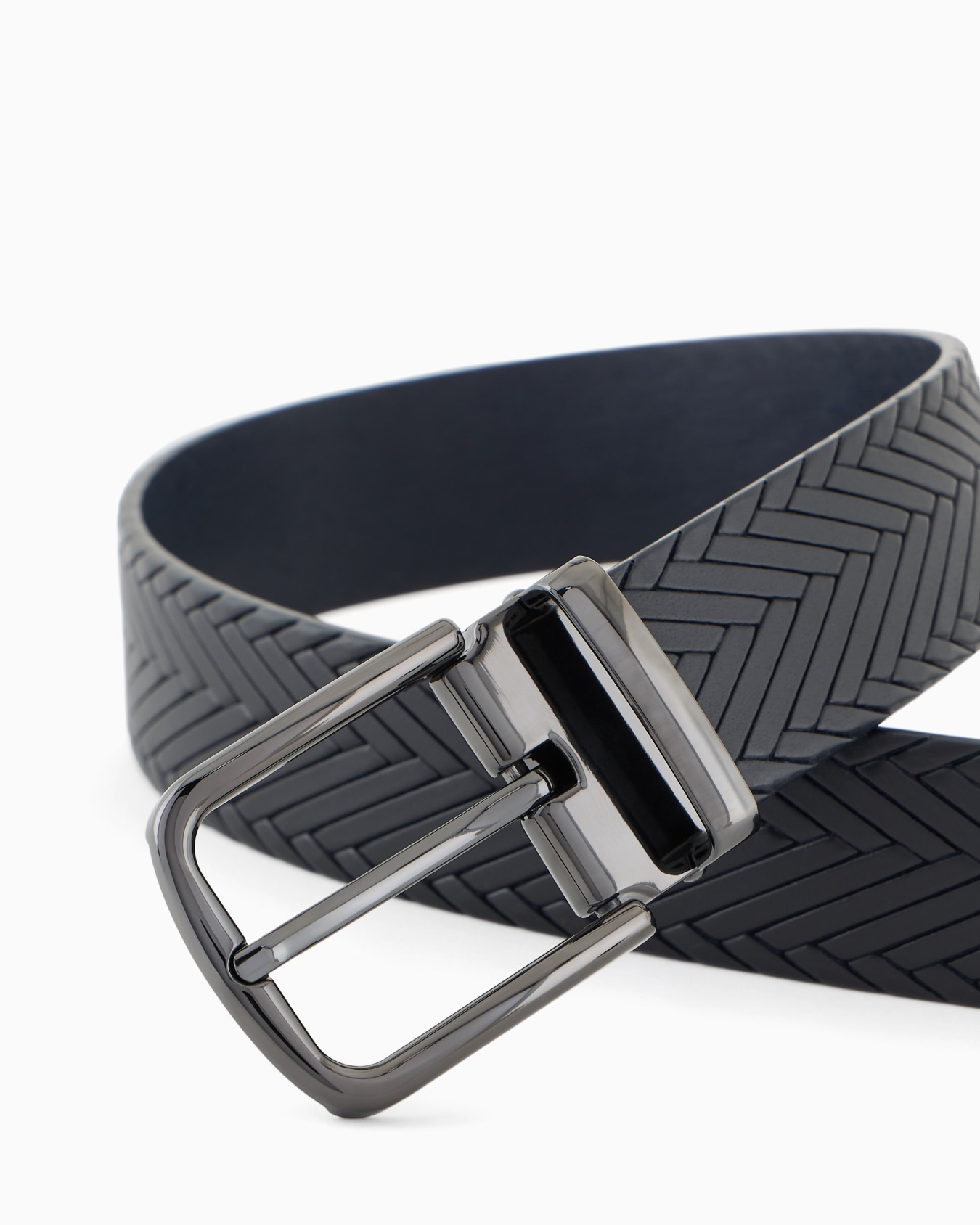 Leather belt with braided print Slide 1