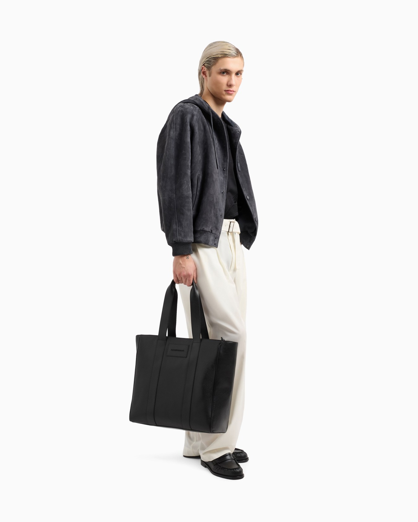 ASV oversized T-shirt in Lyocell-blend jersey with oversized flower embroidery Slide 1