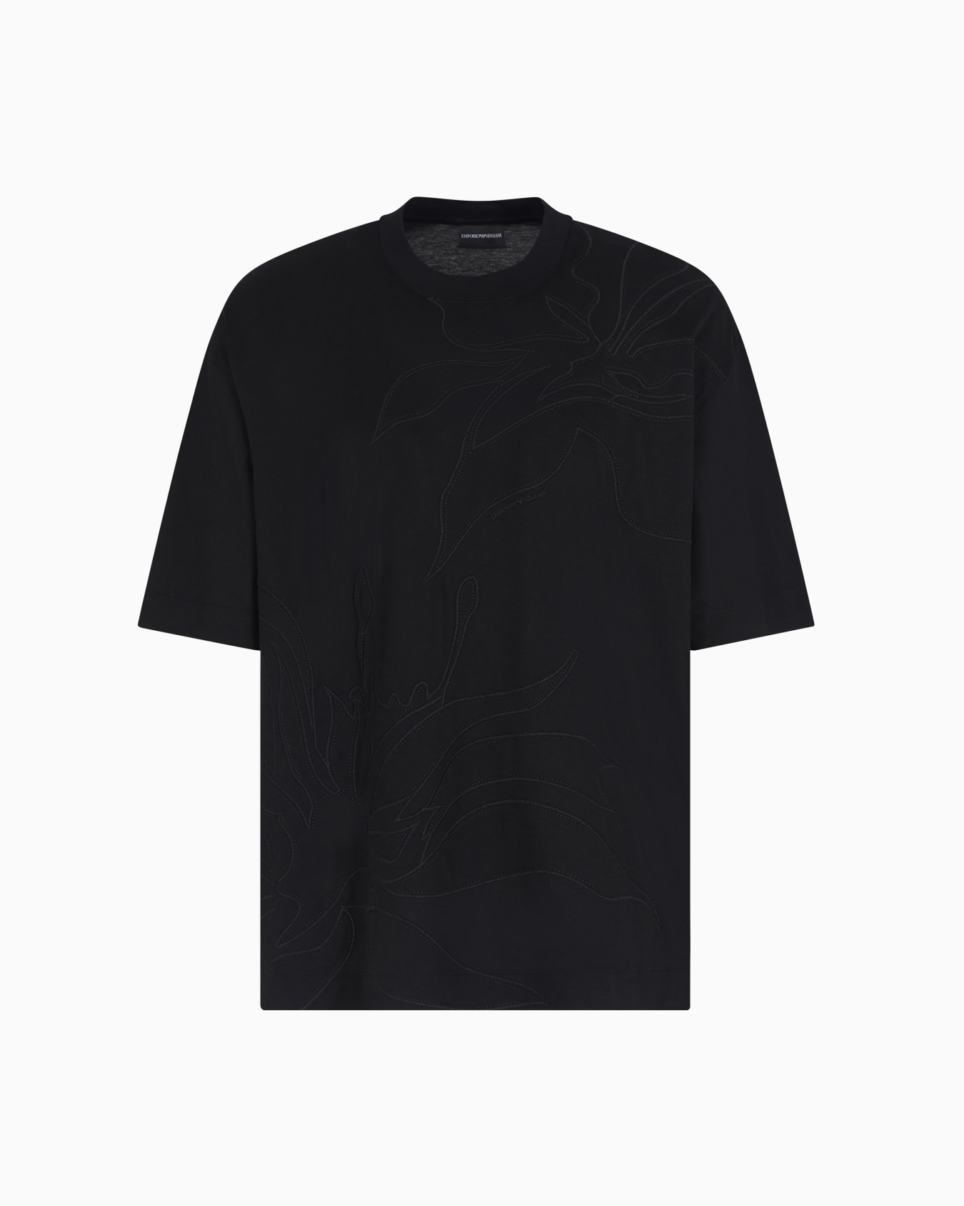 ASV oversized T-shirt in Lyocell-blend jersey with oversized flower embroidery Slide 0