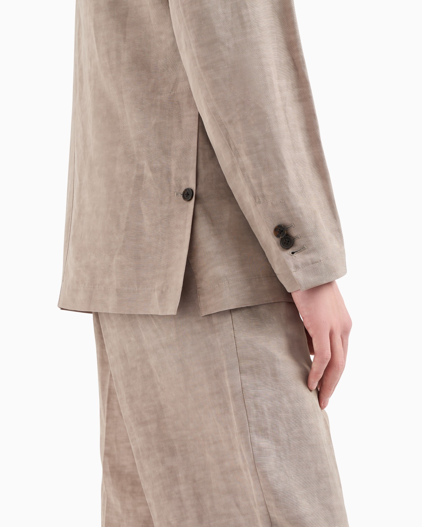 Single-breasted linen-blend blazer Slide 5