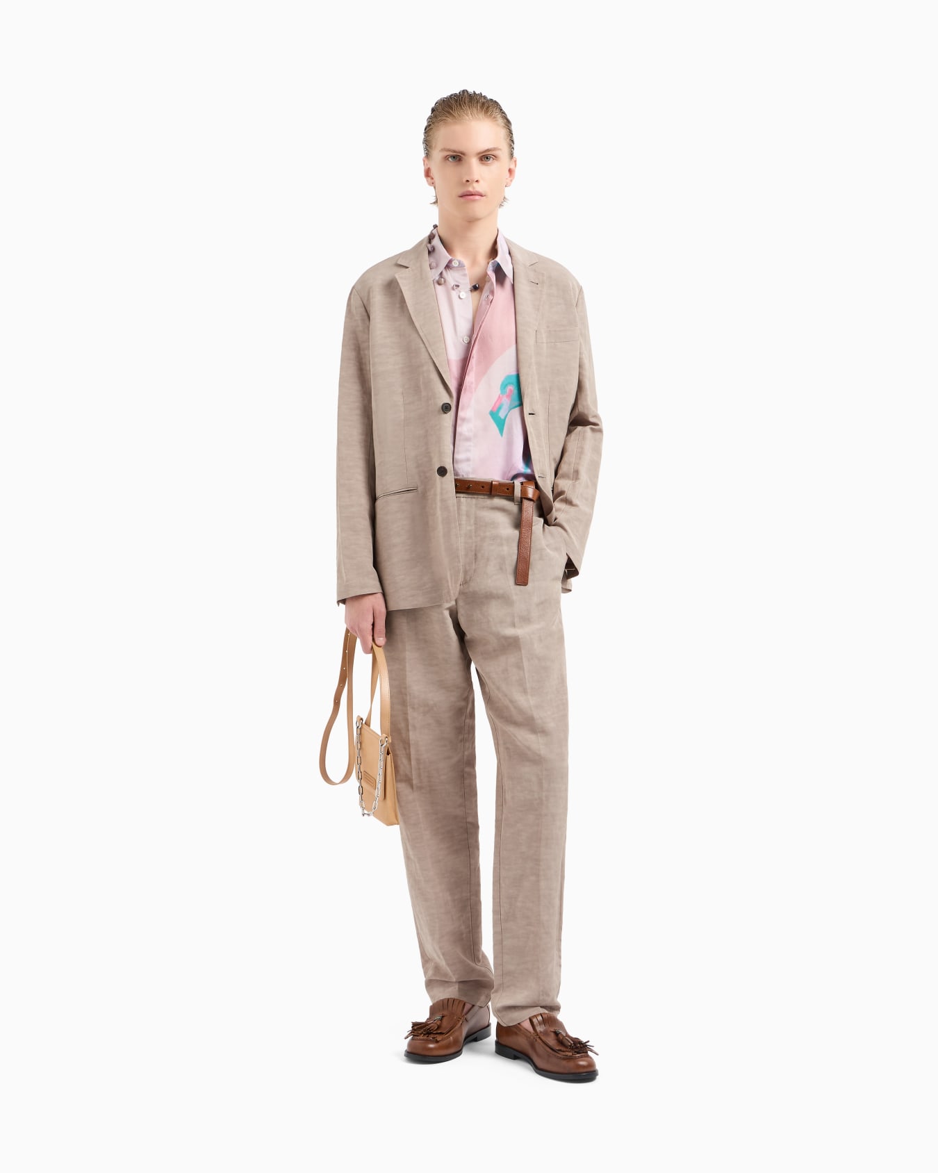 Single-breasted linen-blend blazer Slide 2