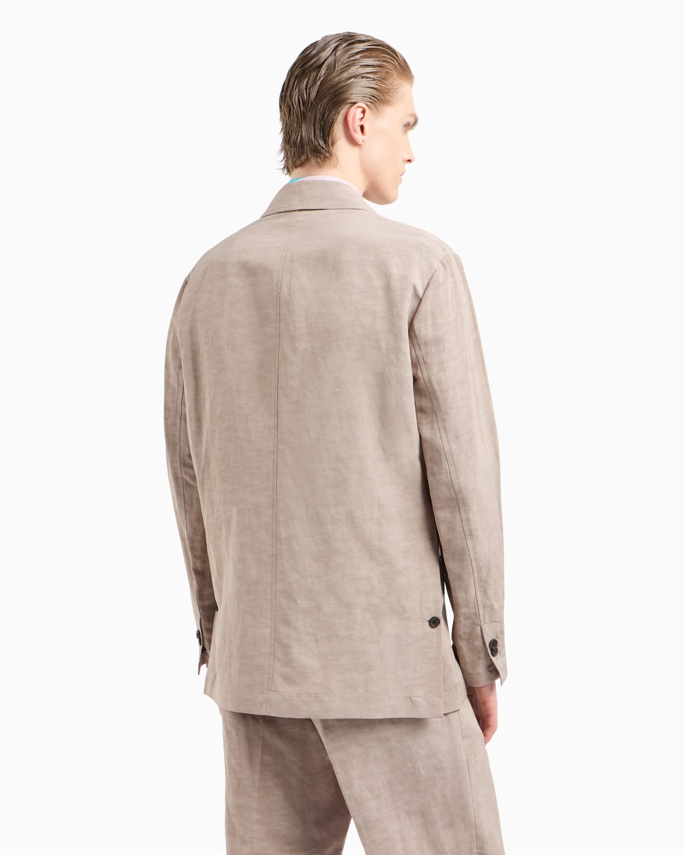 Single-breasted linen-blend blazer Slide 3