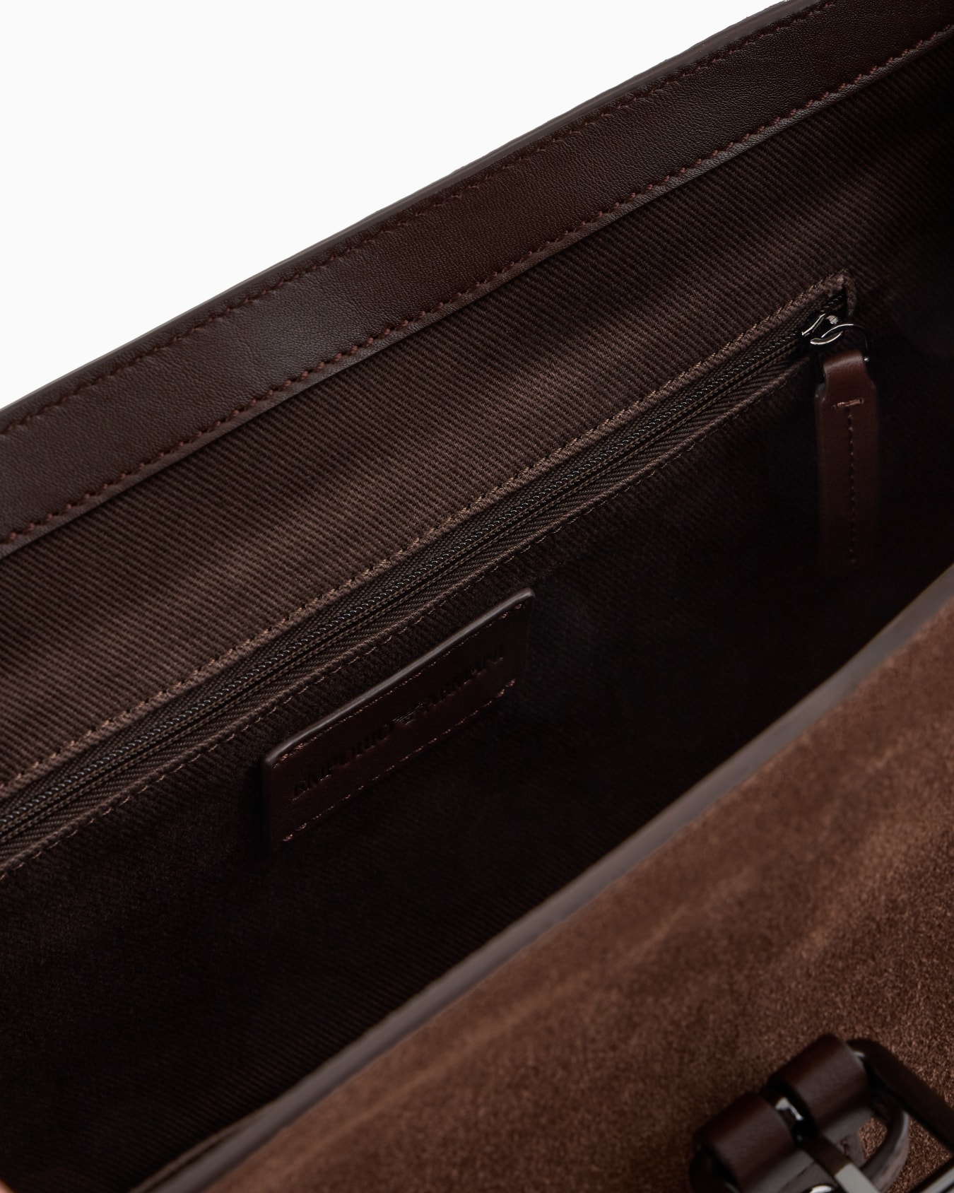 Suede oversized pouch with buckle and shoulder strap Slide 3