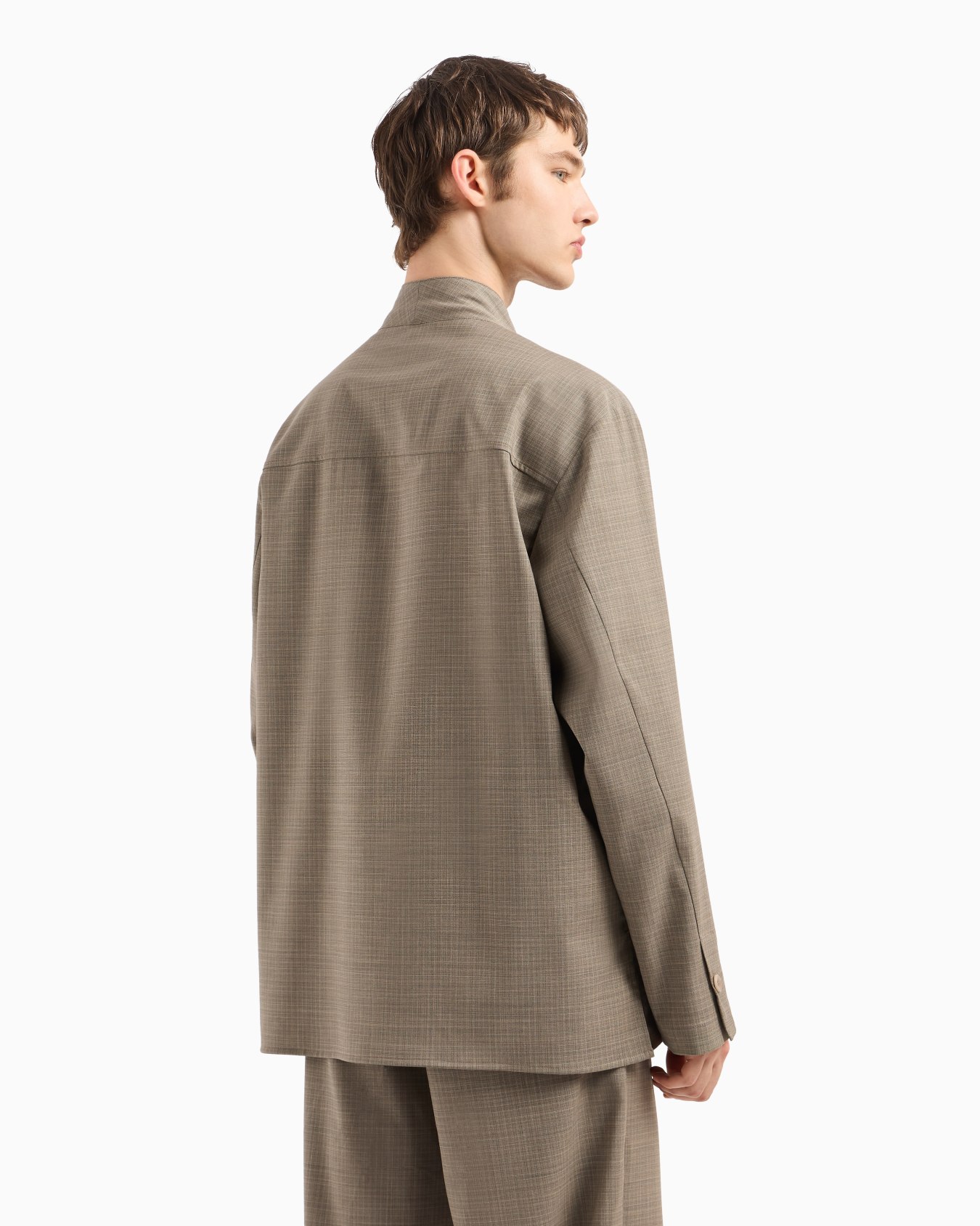 Shirt jacket in tropical light wool canvas Slide 3