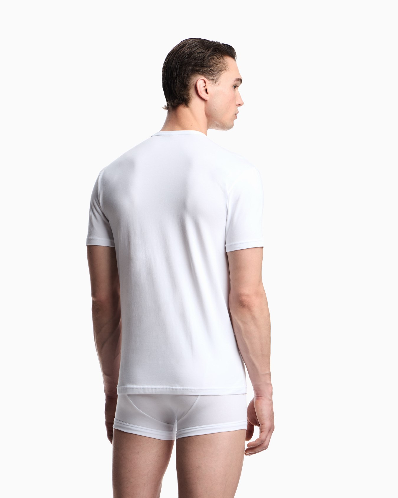 Two-pack of stretch jersey fitted loungewear T-shirts Slide 2