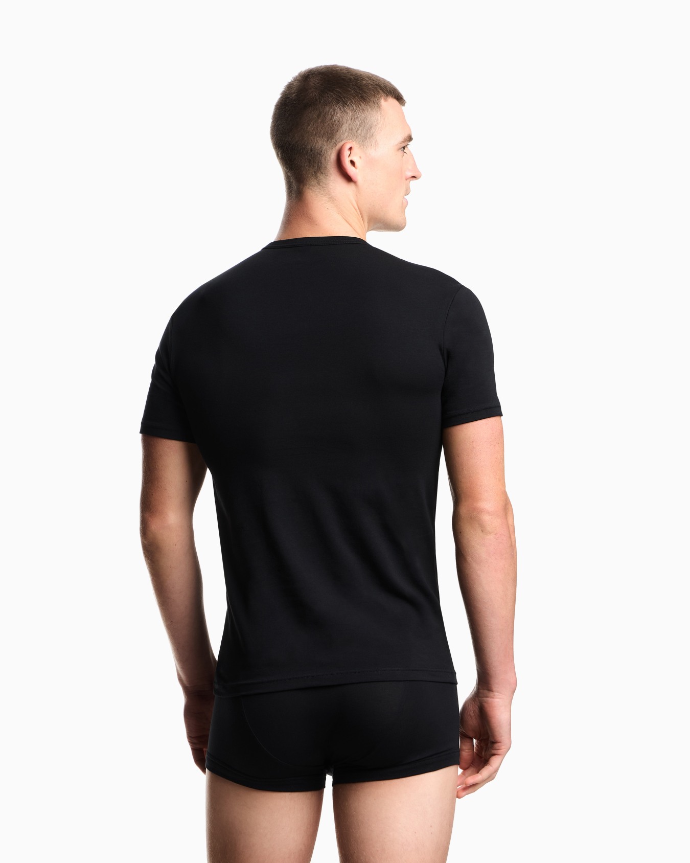 Two-pack of stretch jersey fitted loungewear T-shirts Slide 2