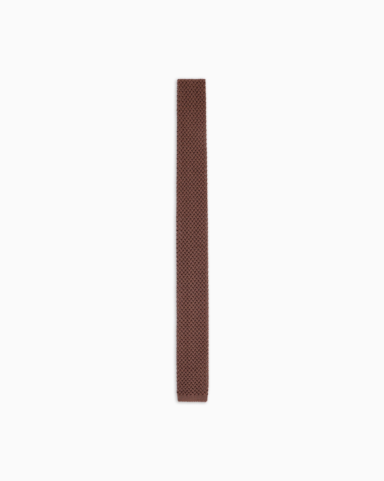 Pure silk knit tie with micro-perforations Slide 0