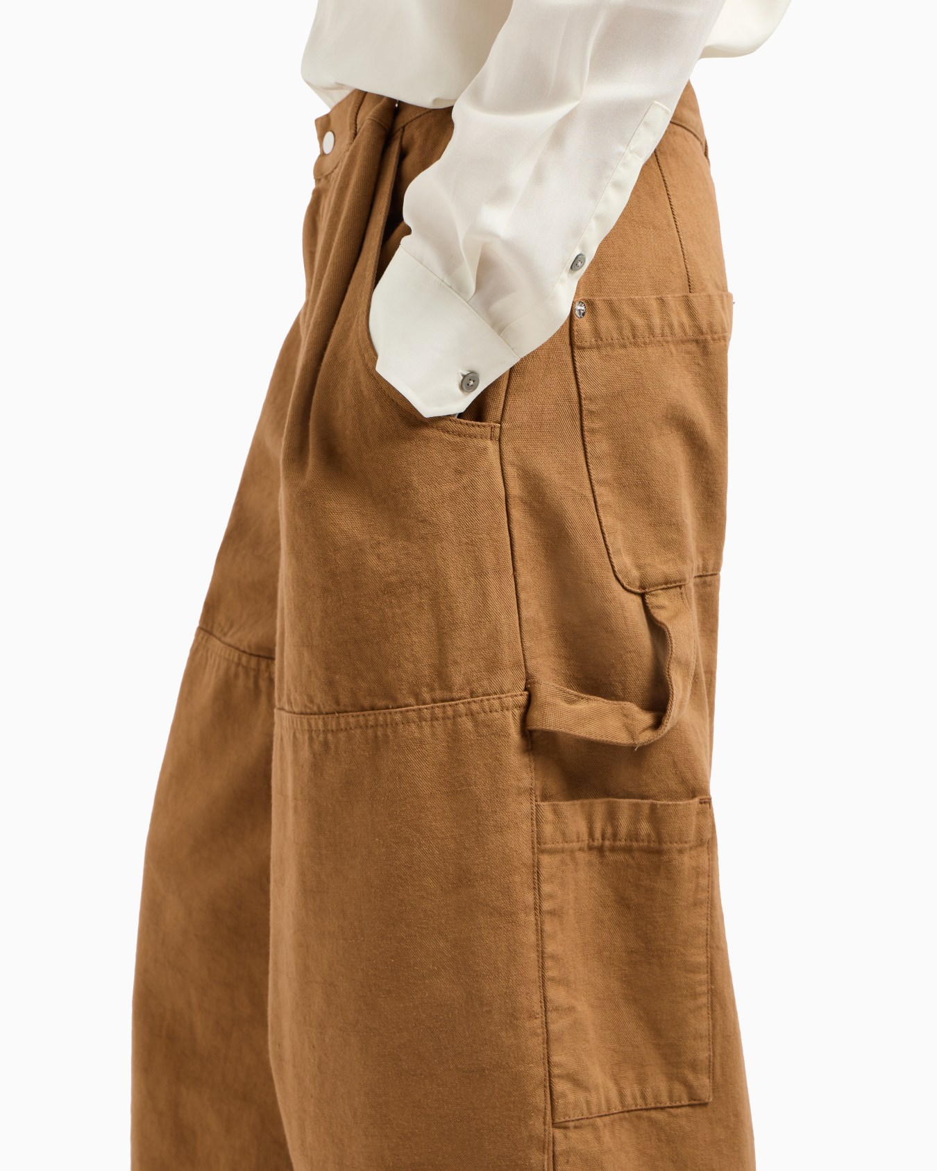 Wide-leg trousers in denim-effect fabric Slide 4