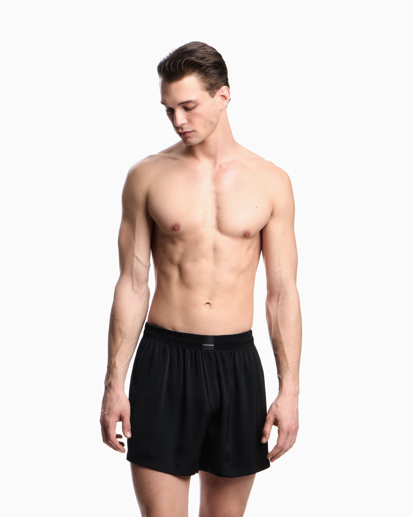 Striped satin boxer shorts Slide 1