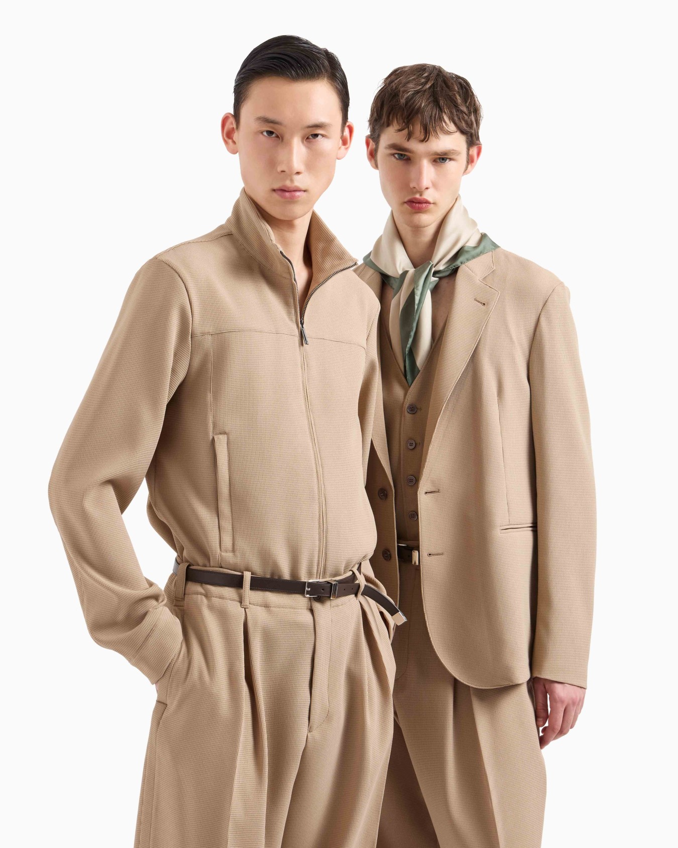 Blouson full zip in jersey crepe micro operato effetto piquet Icon Slide 6