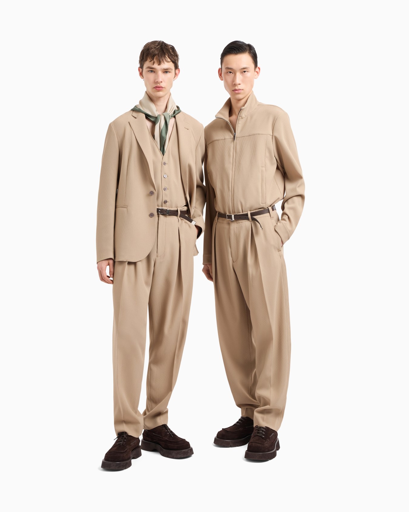 Blouson full zip in jersey crepe micro operato effetto piquet Icon Slide 2