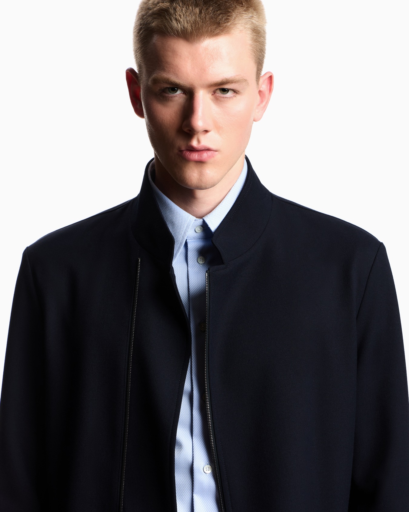 Stretch technical gabardine jacket with zip Slide 4