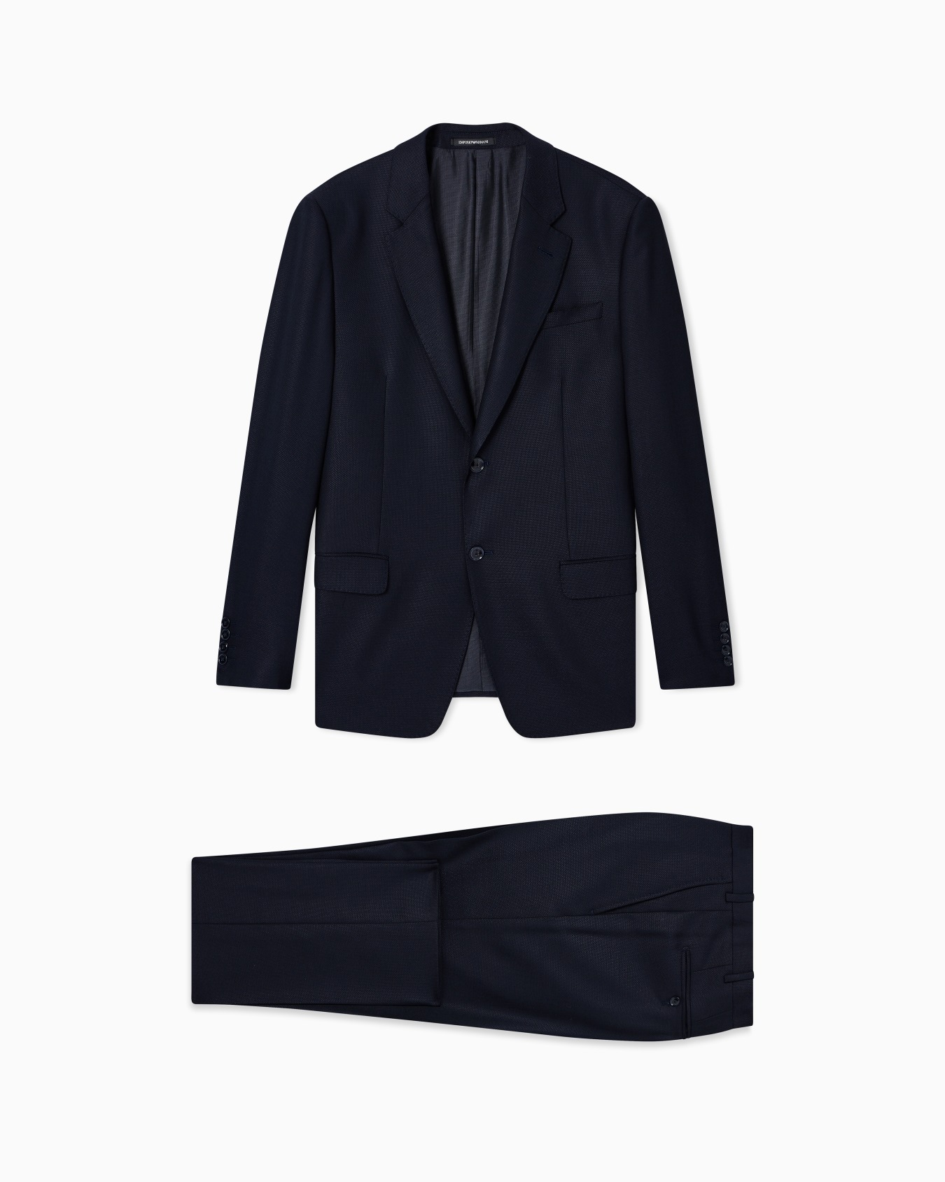 Single-breasted, regular-fit suit in fil-à-fil virgin-wool canvas Slide 0
