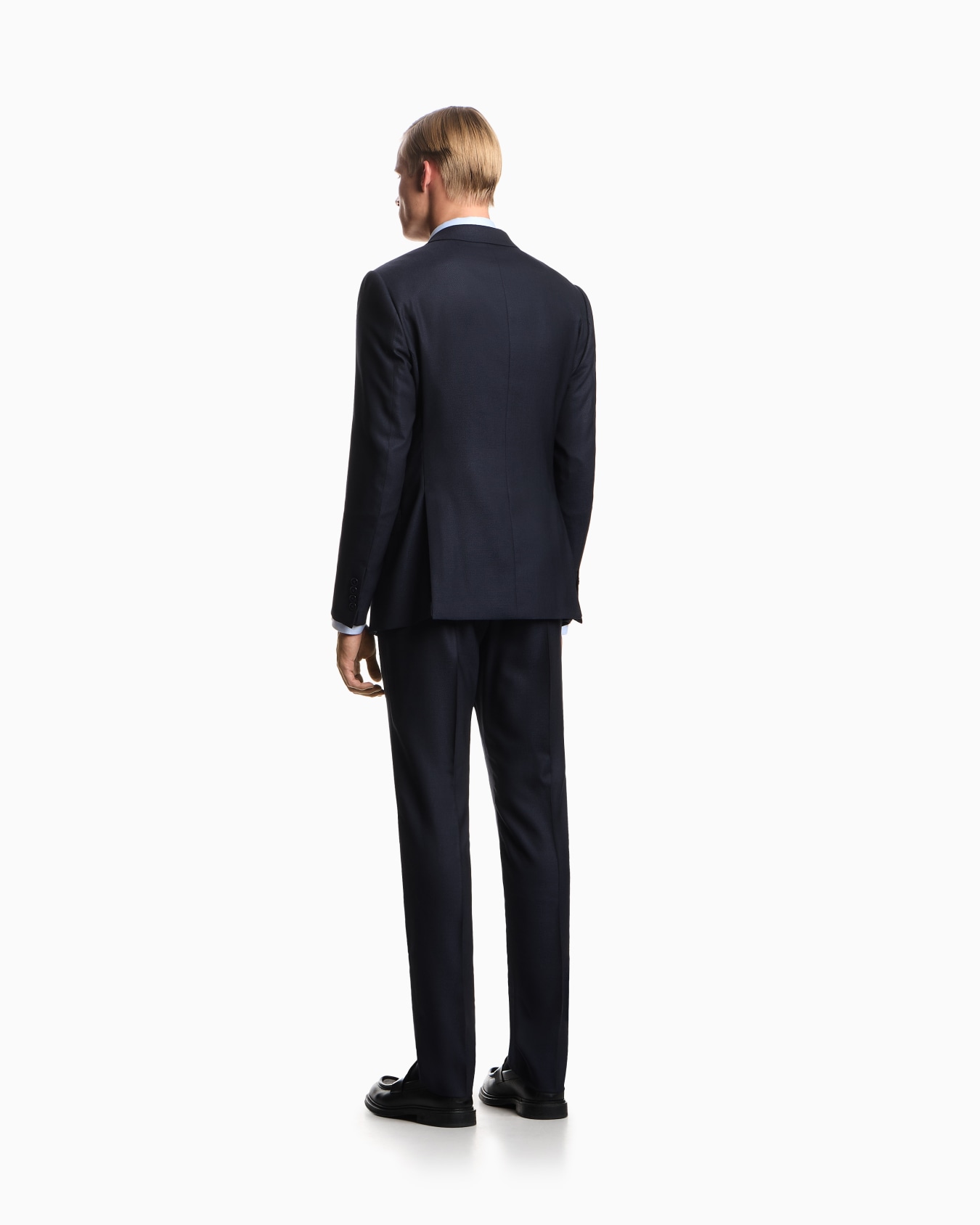 Single-breasted, regular-fit suit in fil-à-fil virgin-wool canvas Slide 2