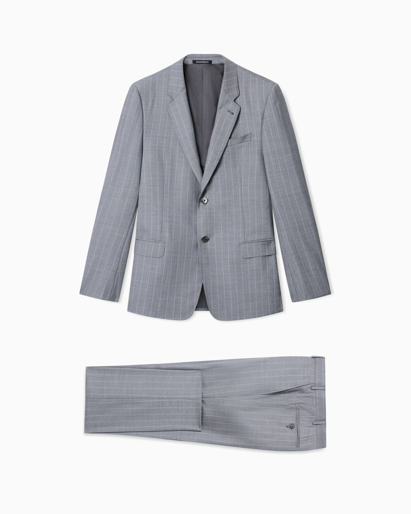 Einreihiger Anzug aus superfeiner Wolle mit Streifenmuster Folie 0