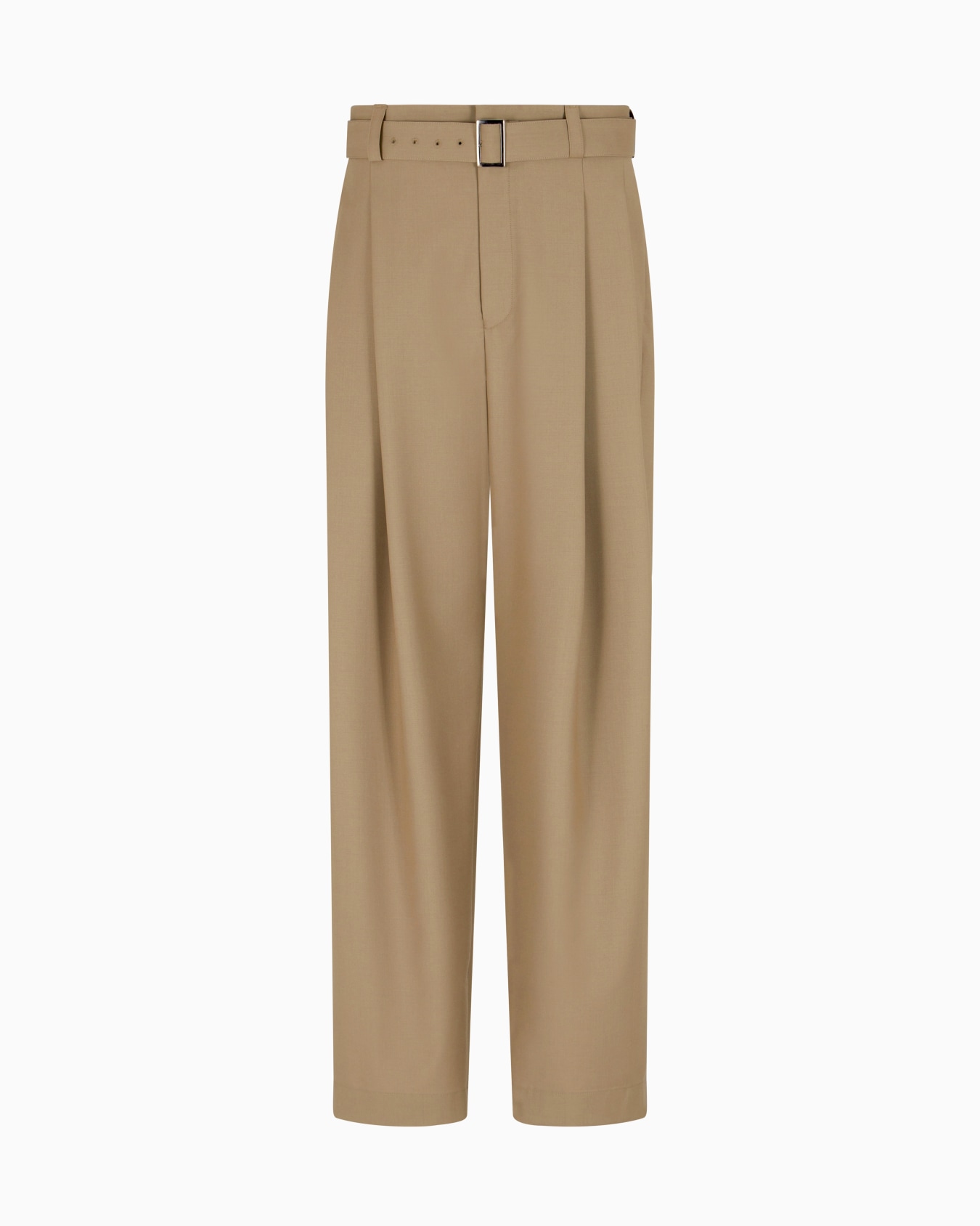 Pantalones con cinturón de tela de lana fría tropical Diapositiva 0