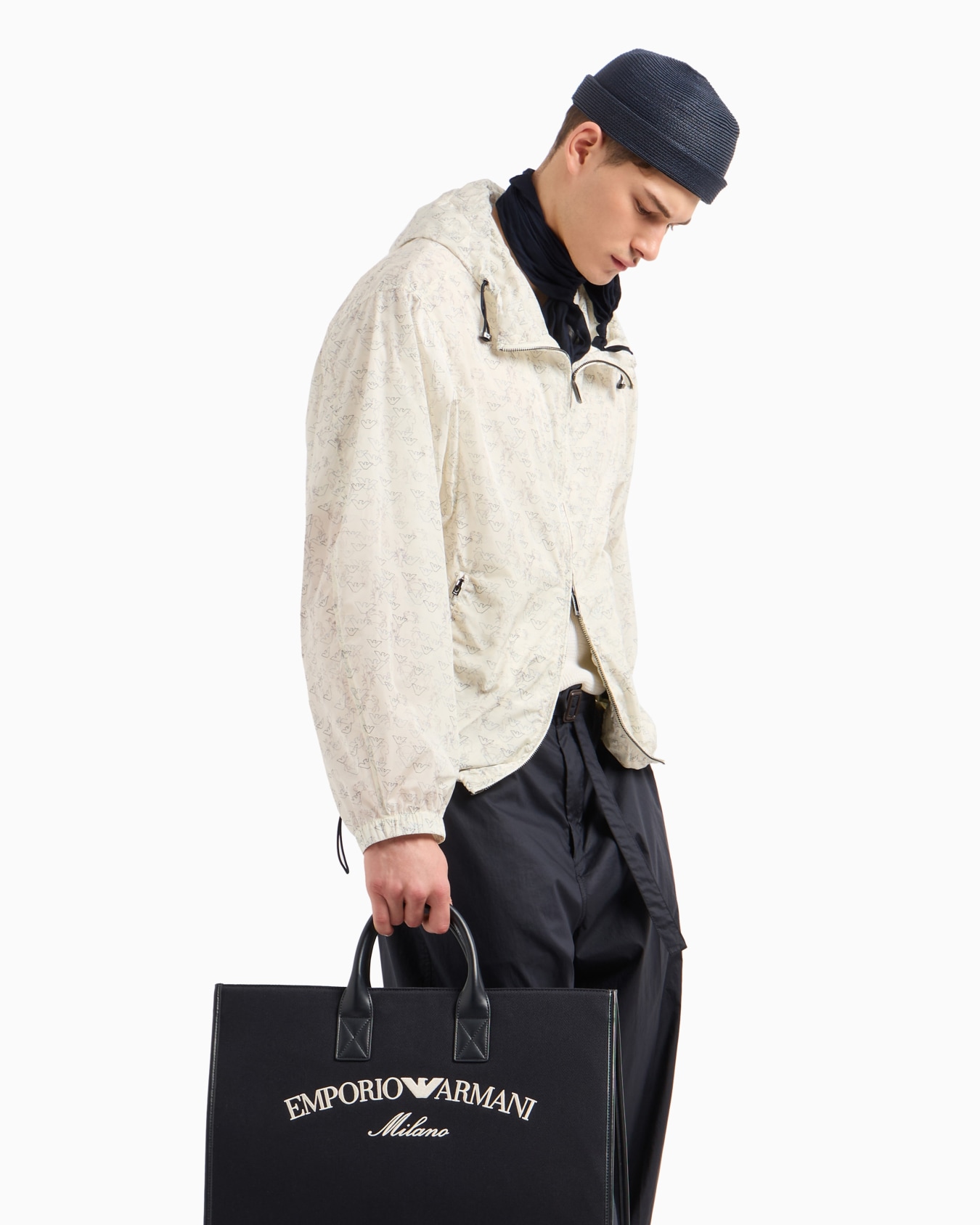 Nylon blouson with all-over eagle and Seaside theme print Slide 6