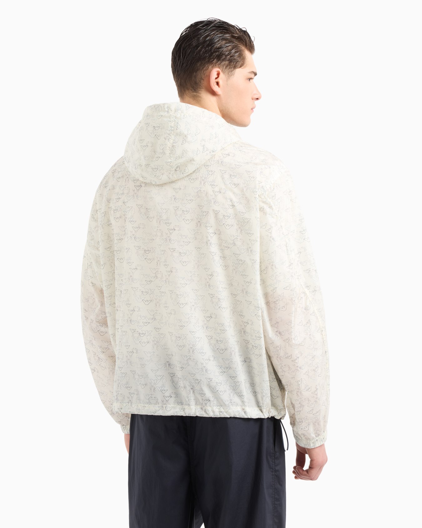 Nylon blouson with all-over eagle and Seaside theme print Slide 3