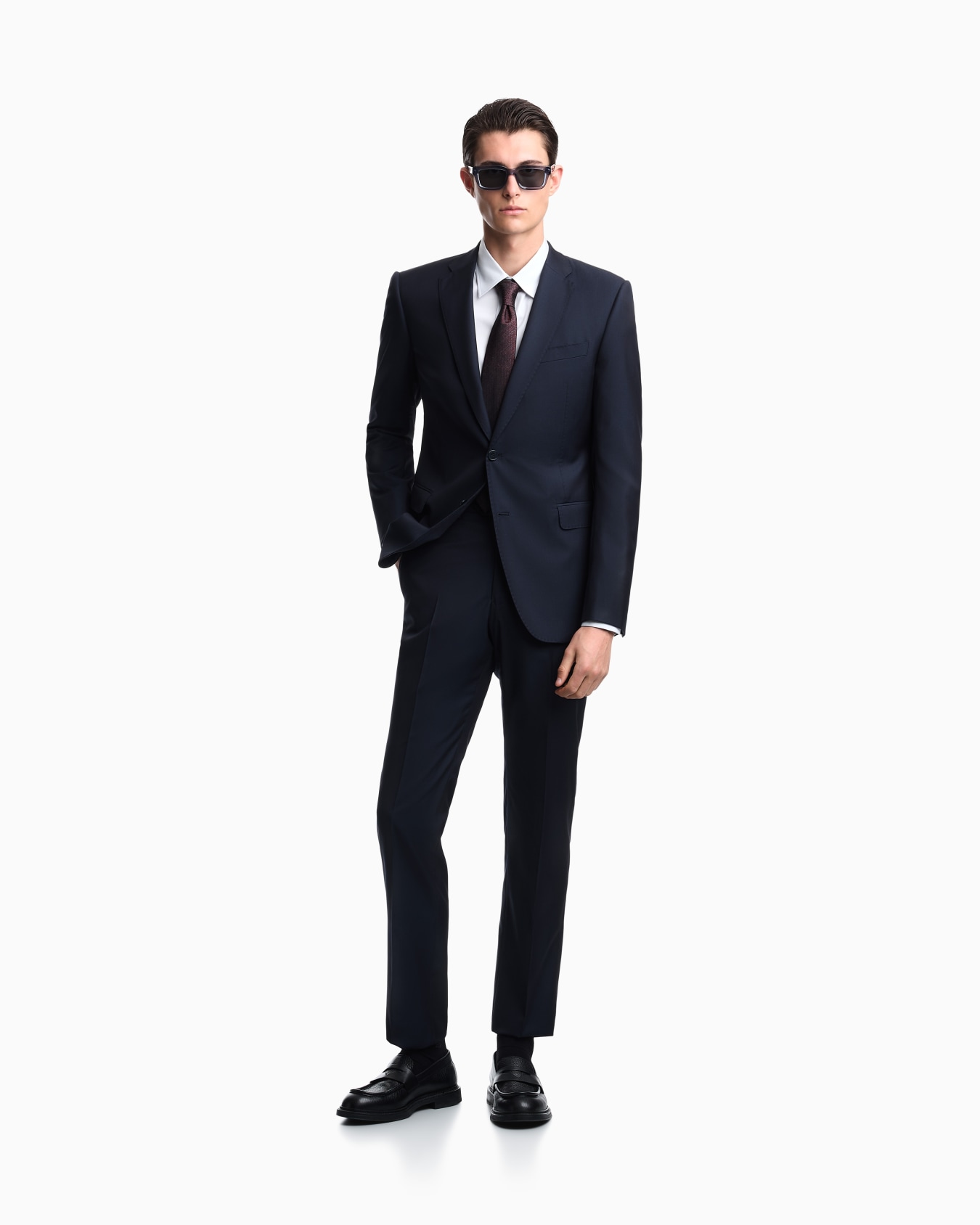 High twist wool dress with micro-designs Slide 1