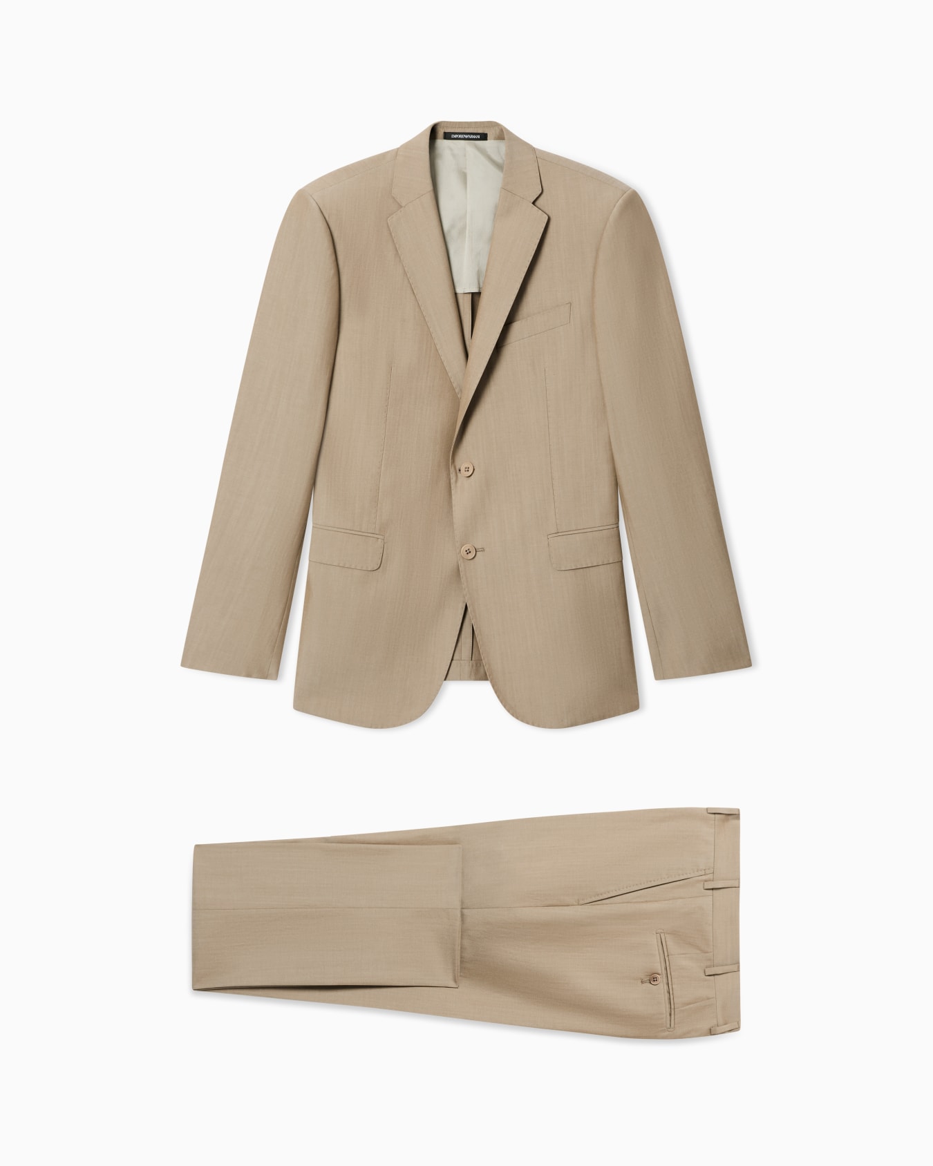 Single-breasted suit in sun-effect poplin Slide 0