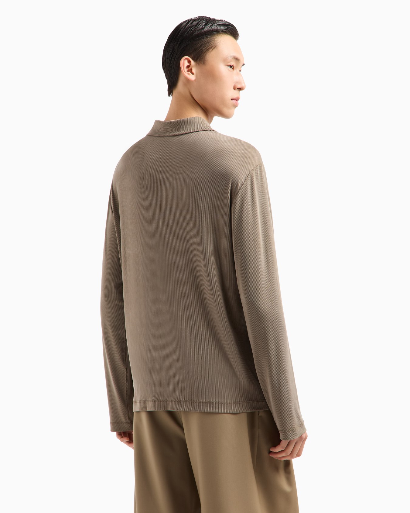 ASV Icon polo shirt in loosely ribbed stretch Lyocell Slide 3