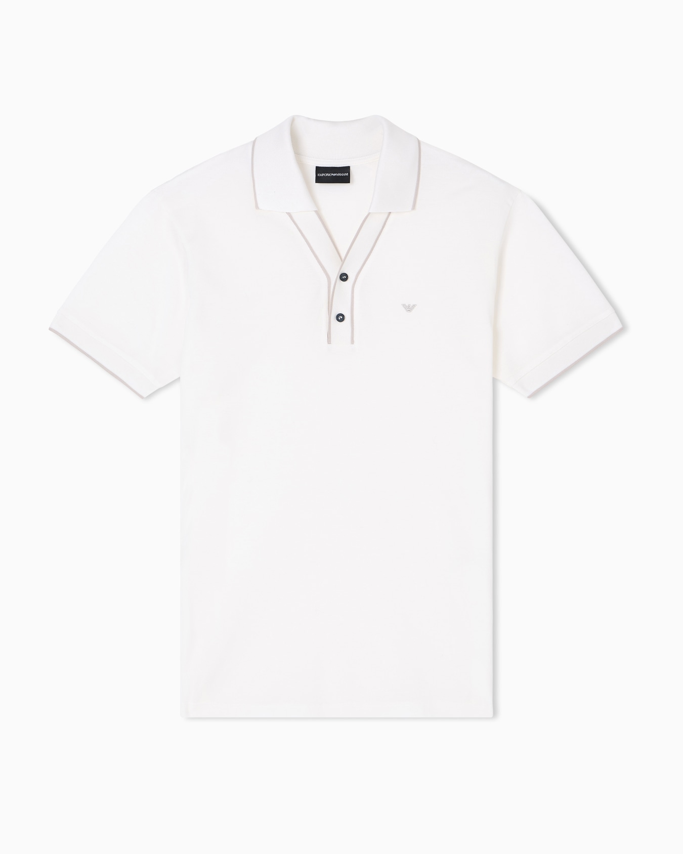 Piqué polo shirt with contrasting edges Slide 0