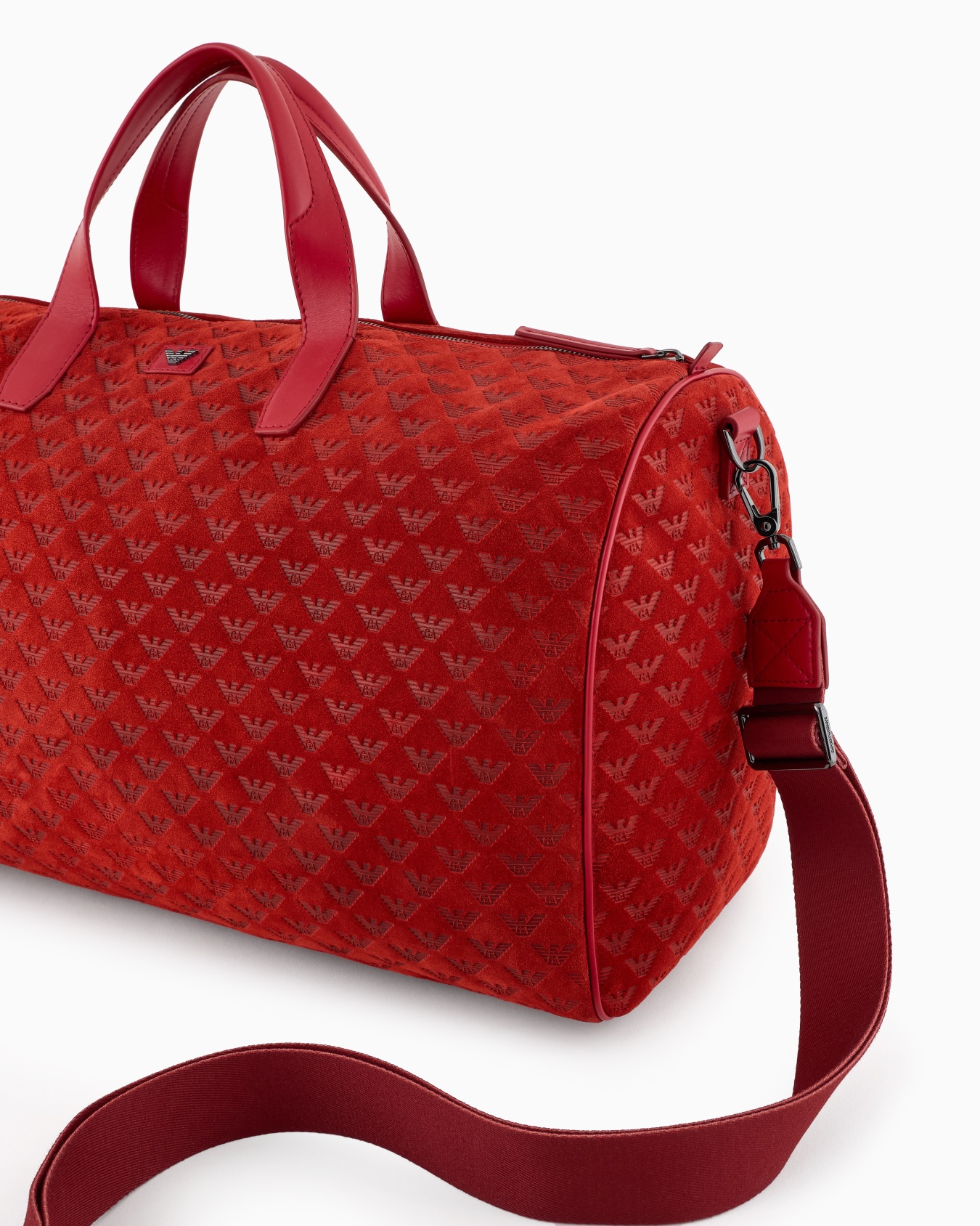 Suede duffel bag with all-over embossed eagle  Slide 4