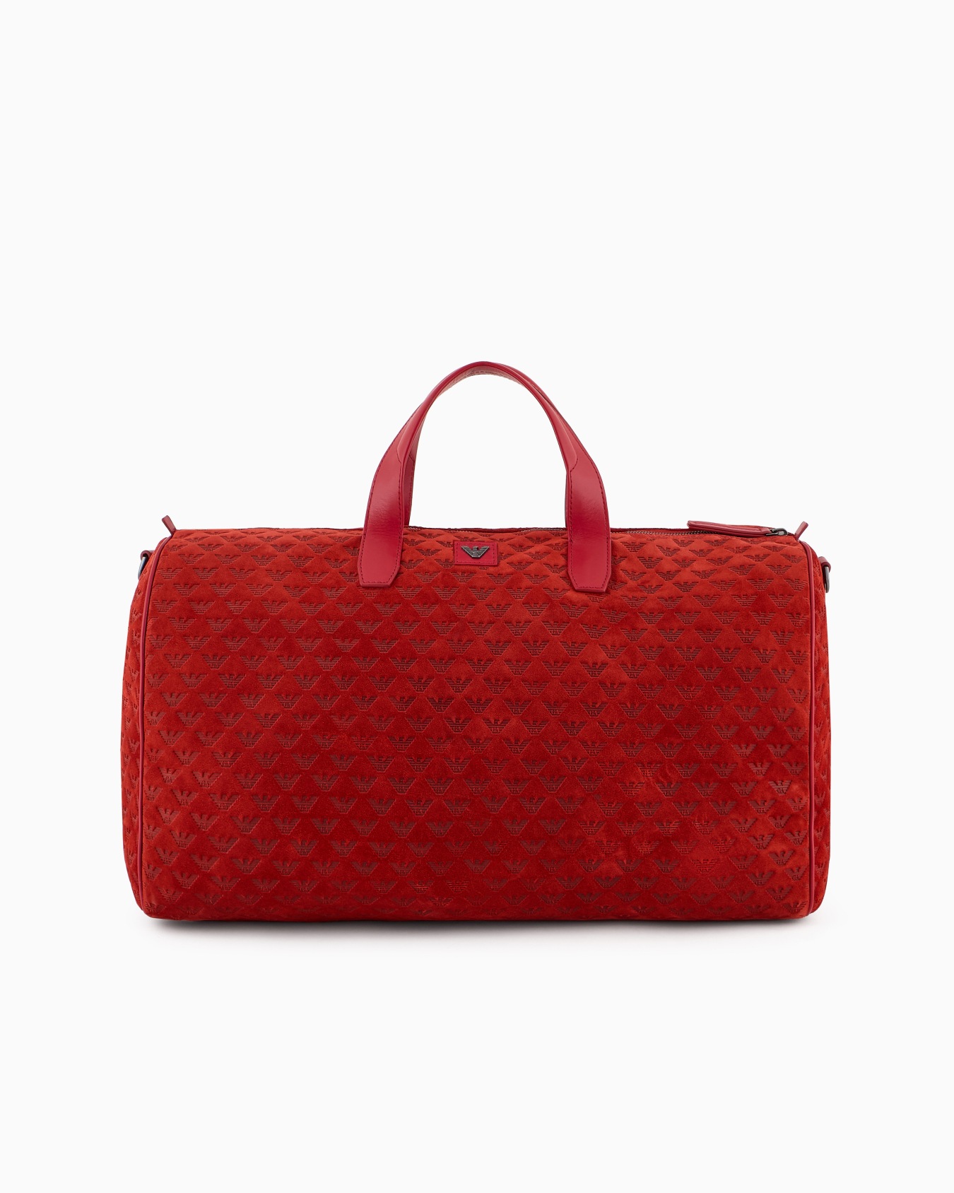 Suede duffel bag with all-over embossed eagle  Slide 0