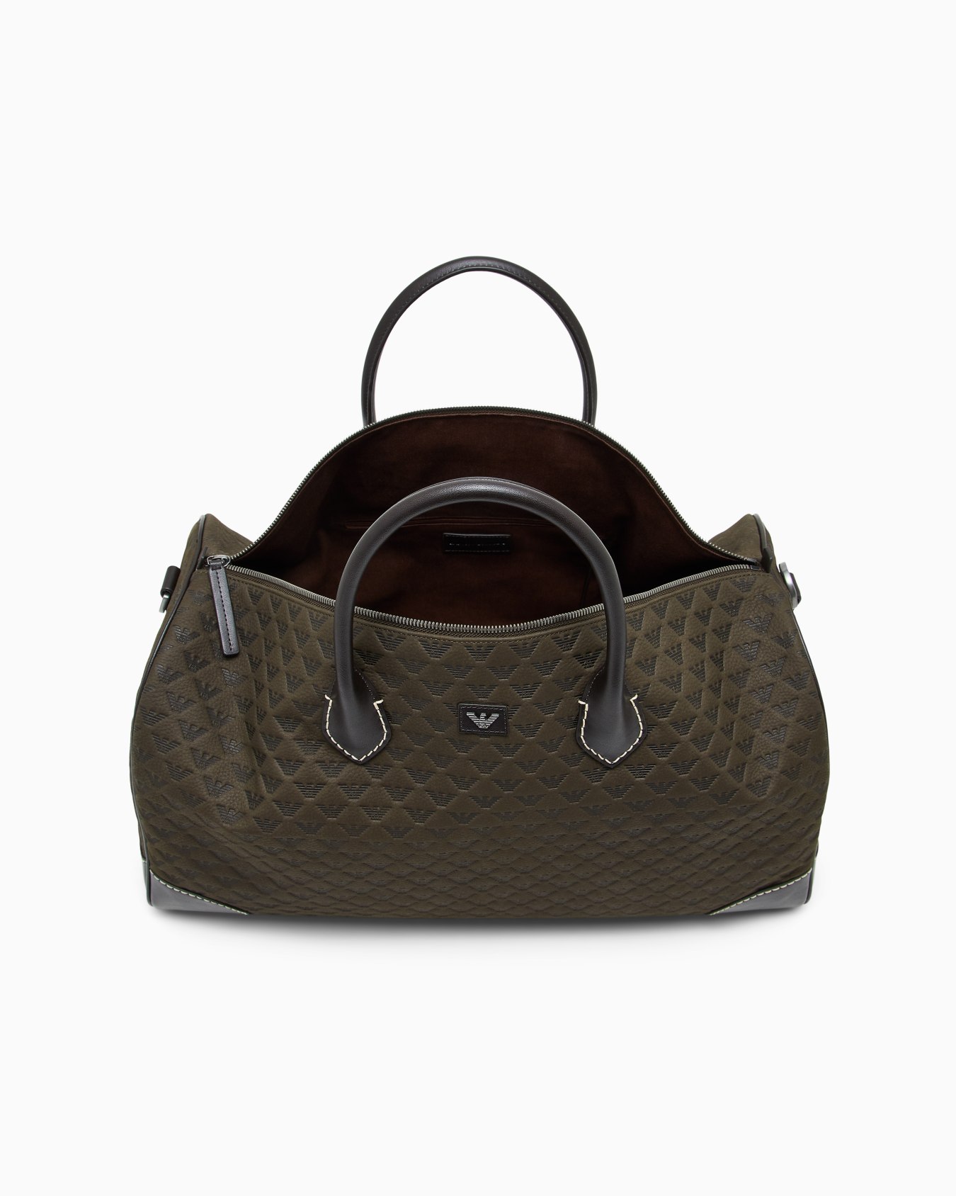 Sac de sport avec motif géométrique et détails en cuir Diapositive 3
