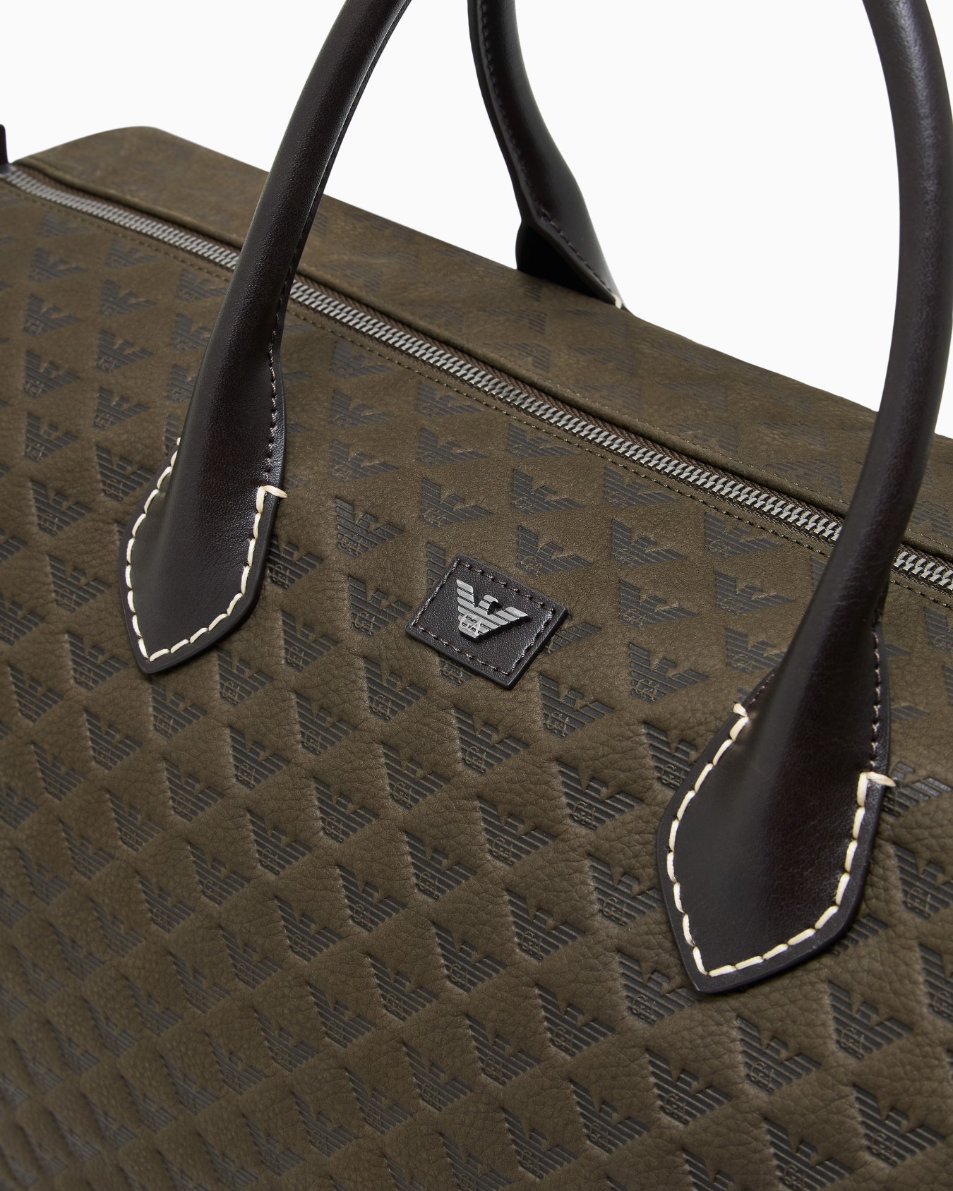 Sac de sport avec motif géométrique et détails en cuir Diapositive 5