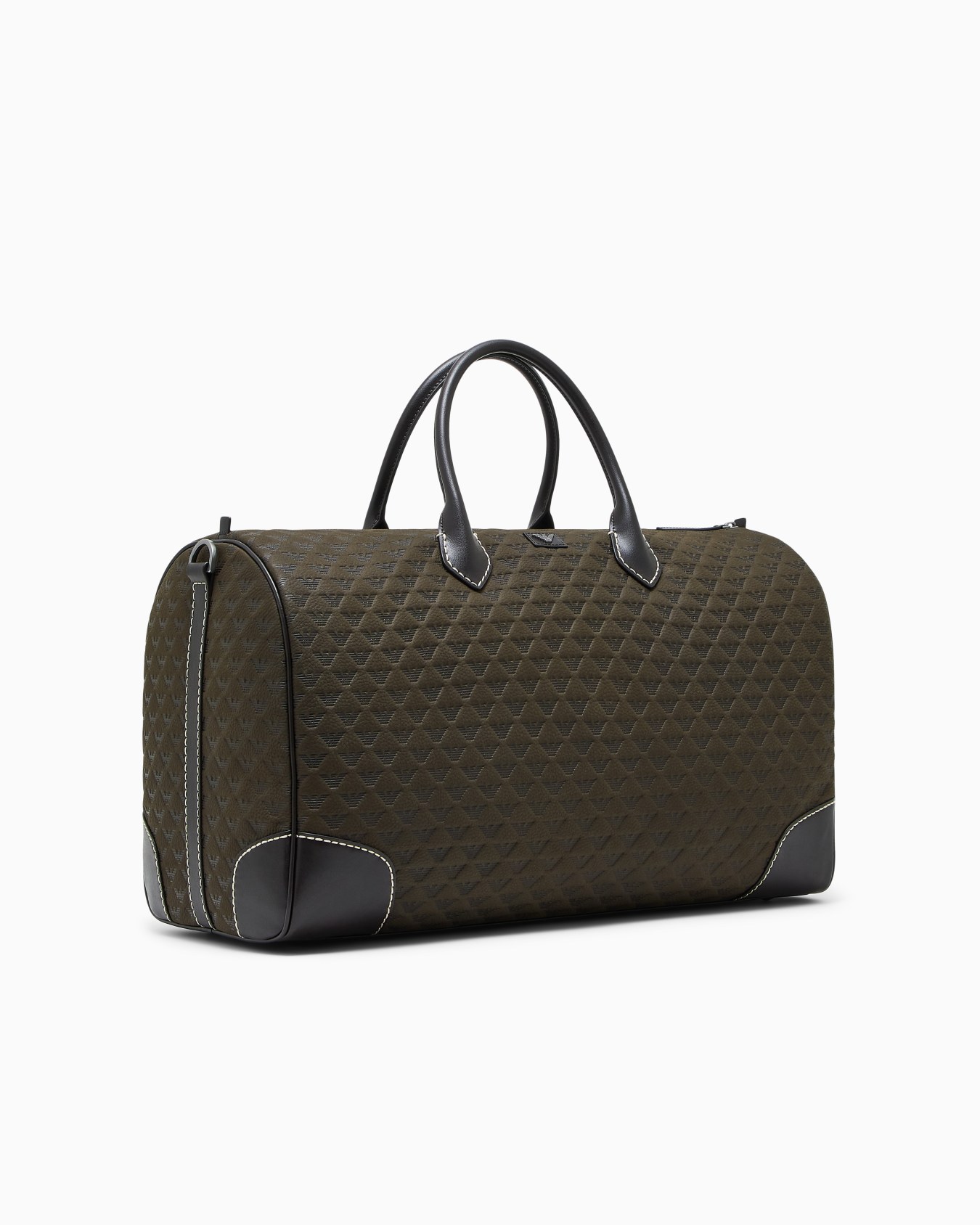 Sac de sport avec motif géométrique et détails en cuir Diapositive 1