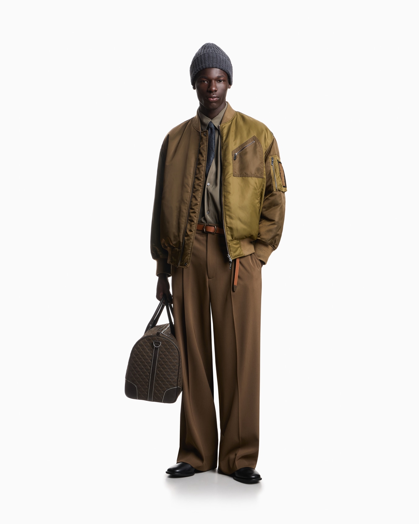 Sac de sport avec motif géométrique et détails en cuir Diapositive 6