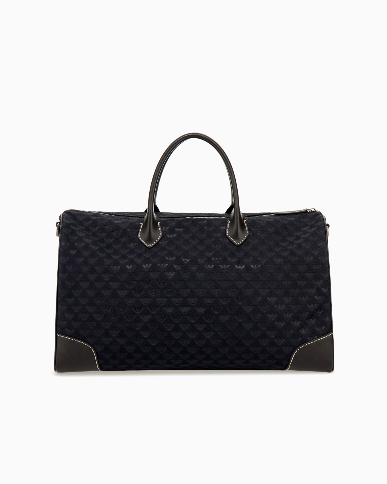 Duffle bag with a geometric pattern and leather handles Slide 2