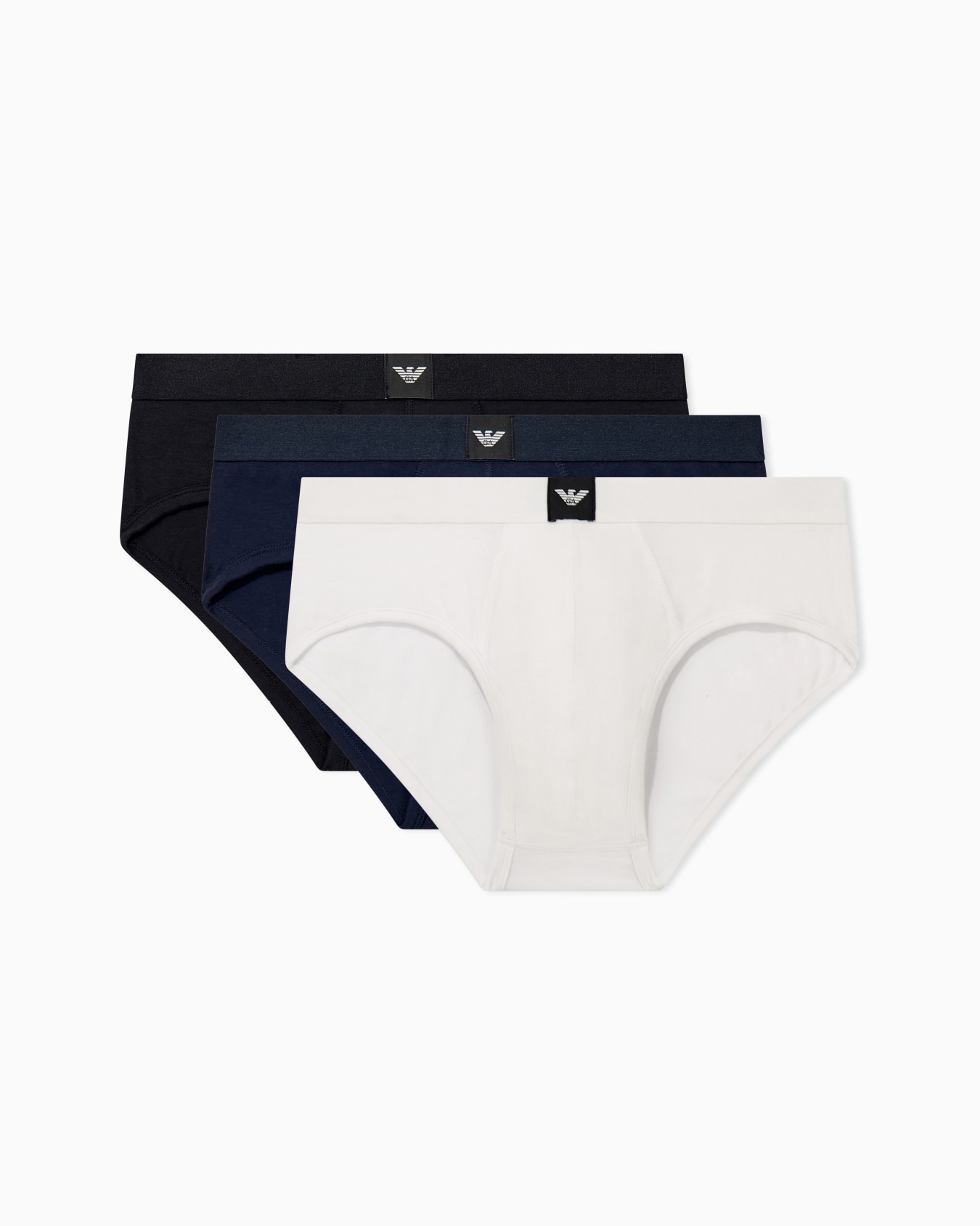 3-pack regular briefs in cotton jersey with a logo label Slide 0
