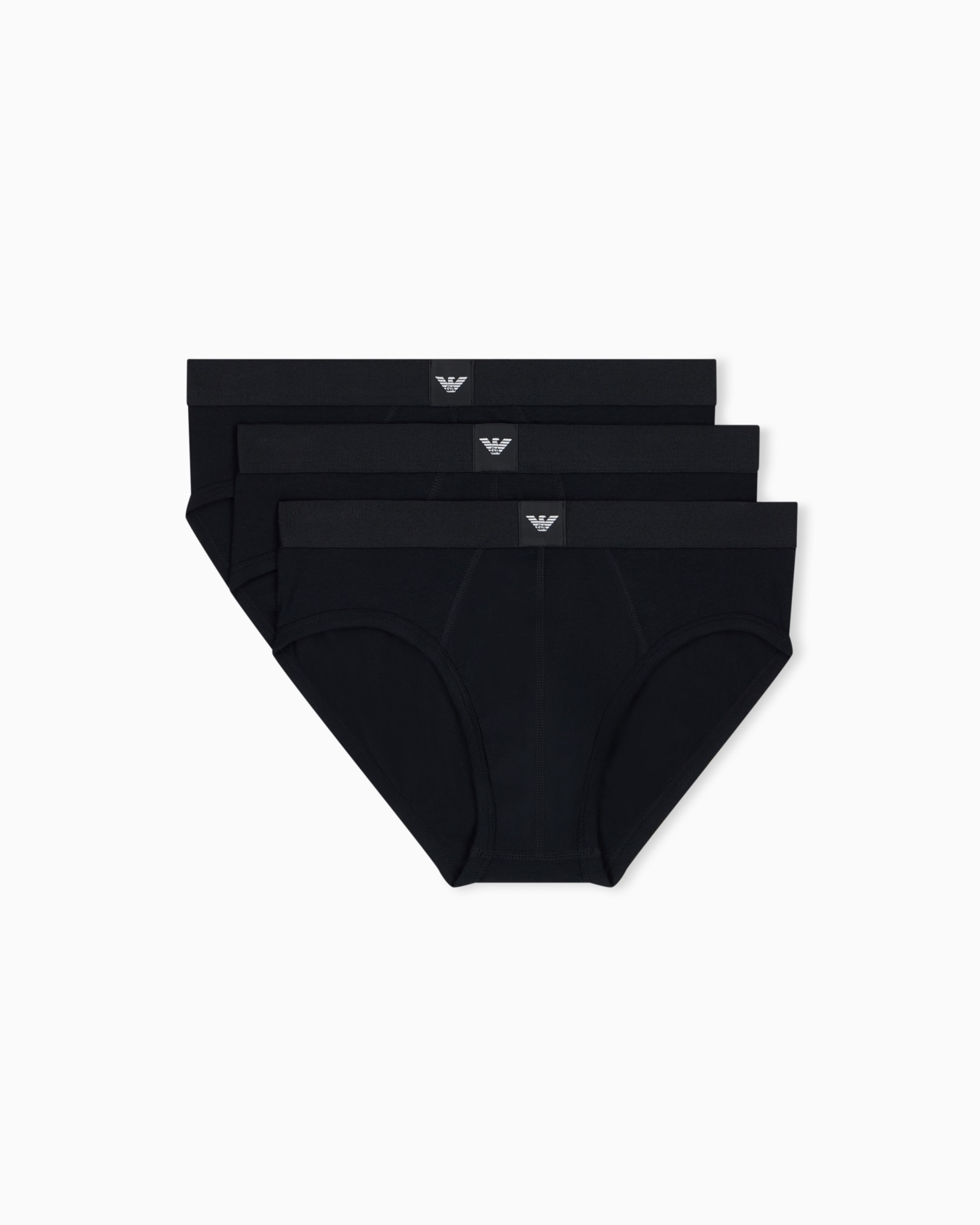 Three-pack of cotton jersey briefs with logo label Slide 0