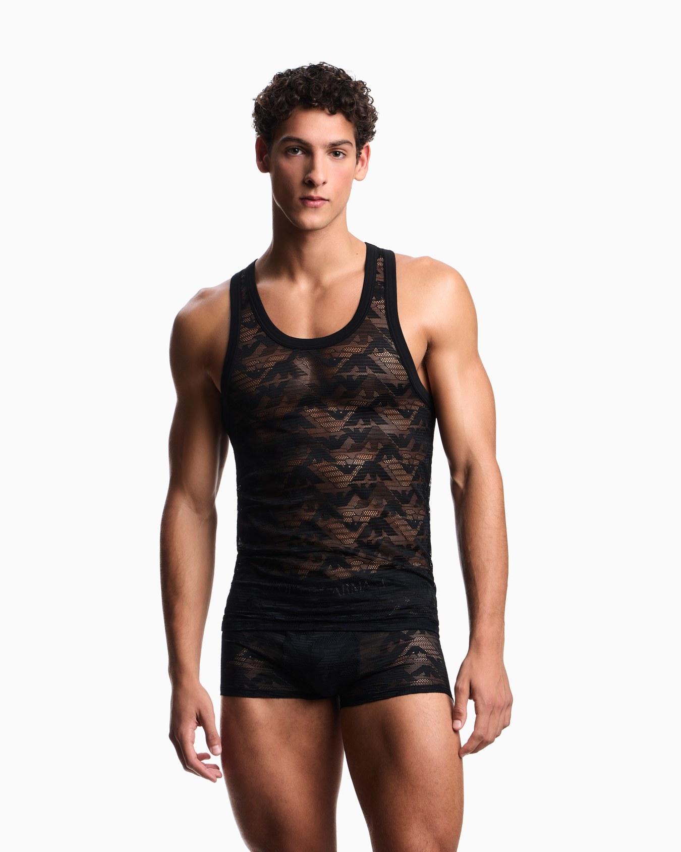 All-over eagle lace loungewear tank top Slide 1